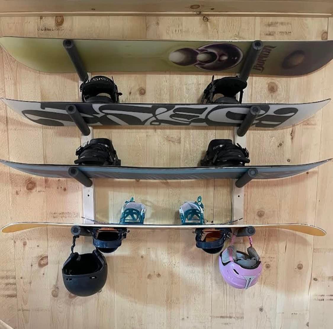 Powder Coated Wall-Mounted Snowboard Rack with Padded Arms