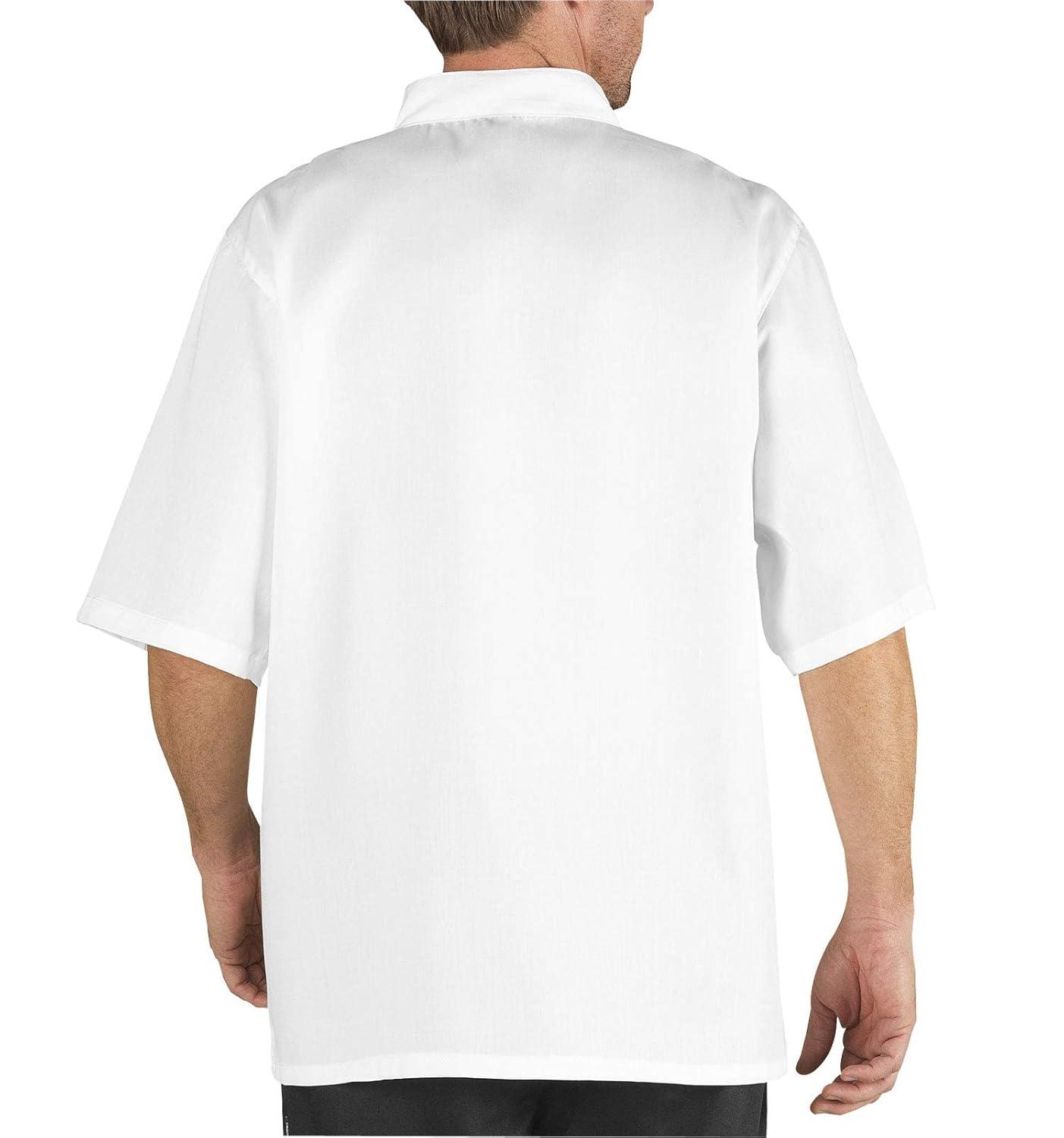Men's White Short Sleeve Button Chef Coat