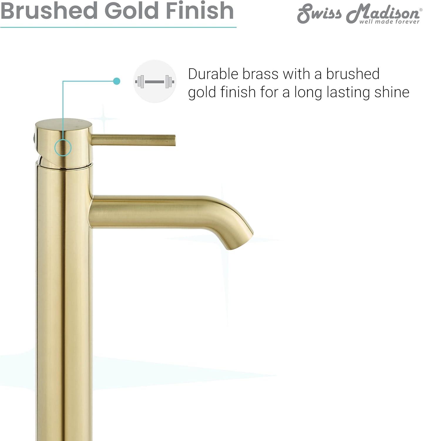 Ivy Brushed Gold Single-Handle High Arc Bathroom Faucet