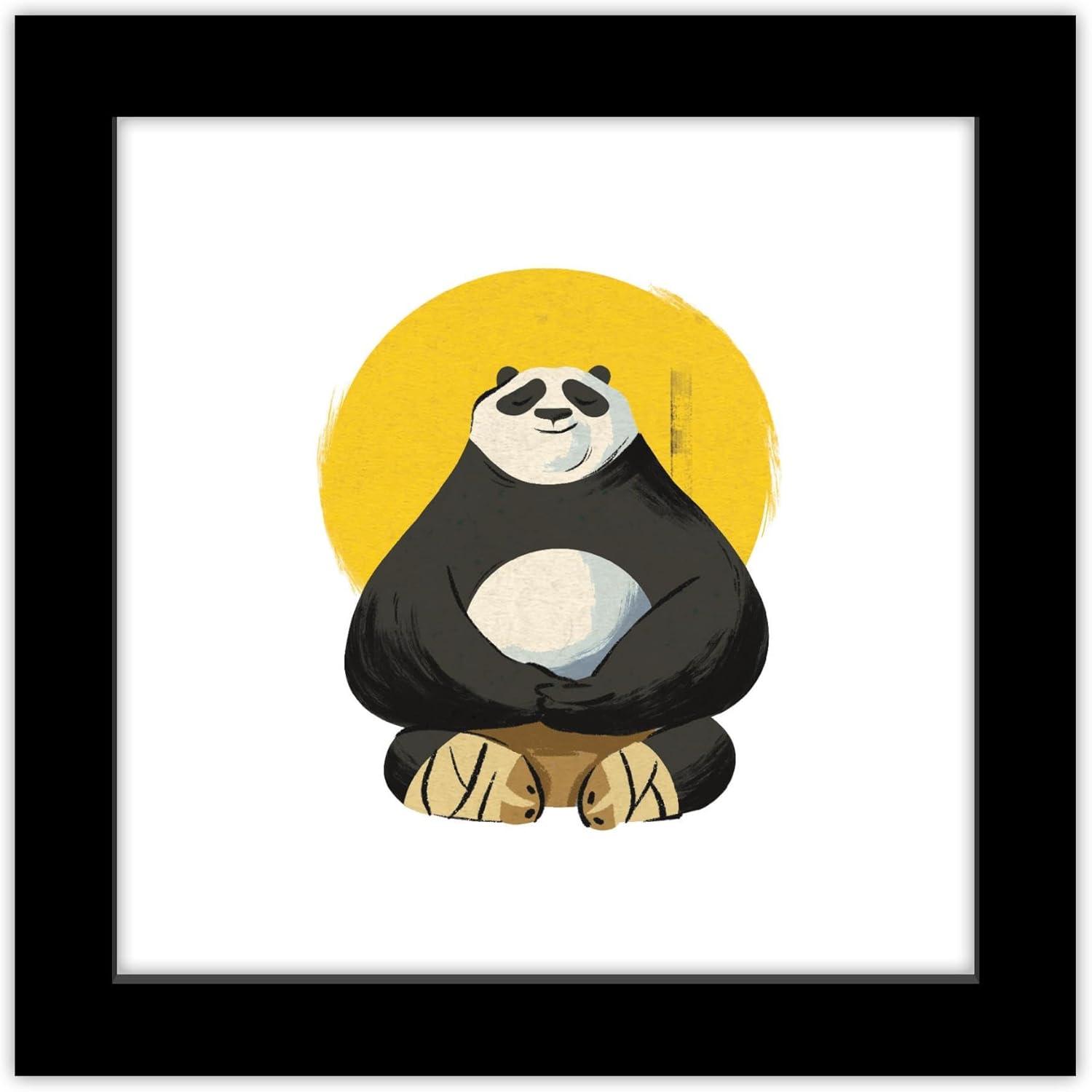 Gallery Pops Kung Fu Panda 4 - Po Meditation Sunrise Wall Art, Black Framed Version, 12" x 12"