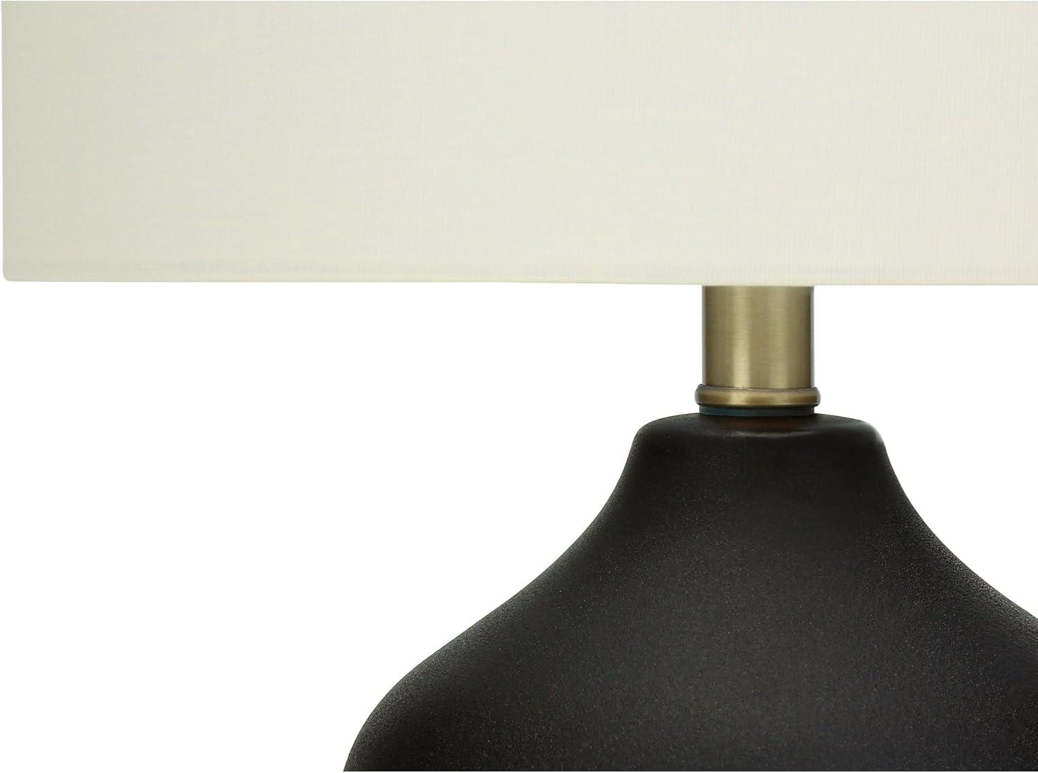 Monarch Specialties Lighting 22inchH Table Lamp Black Ceramic Ivory / Cream Shade Transitional