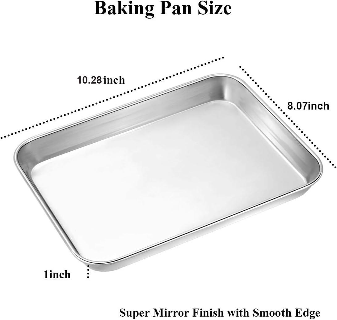 Stainless Steel Baking Sheet with Rack Set - 2 Sheets + 2 Racks for Healthy & Durable Baking - Rust Resistant Cookie Pan and Cooling Tray Combo