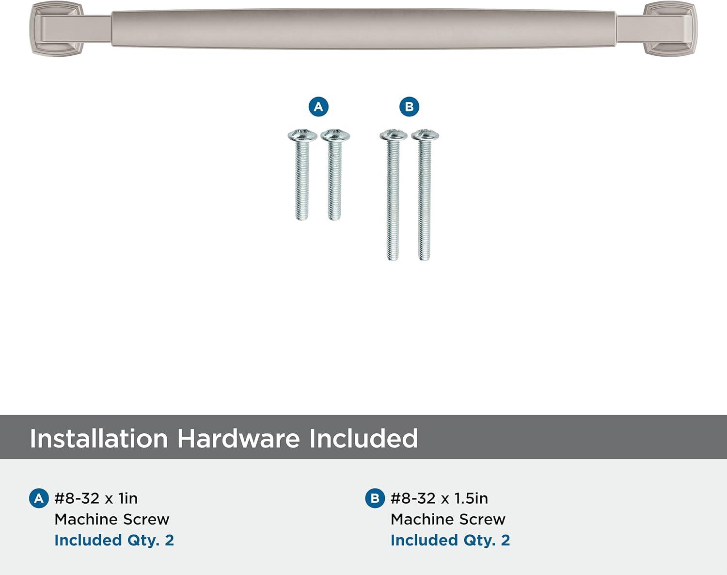 Amerock Stature 8-13/16 inch (224mm) Center-to-Center Satin Nickel Cabinet Pull
