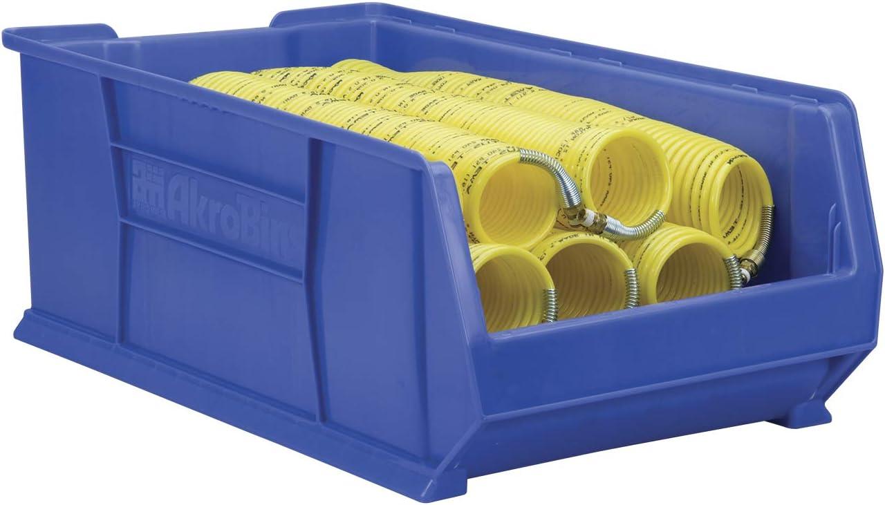 Yellow Plastic Stackable Storage Bin for Garage Organization