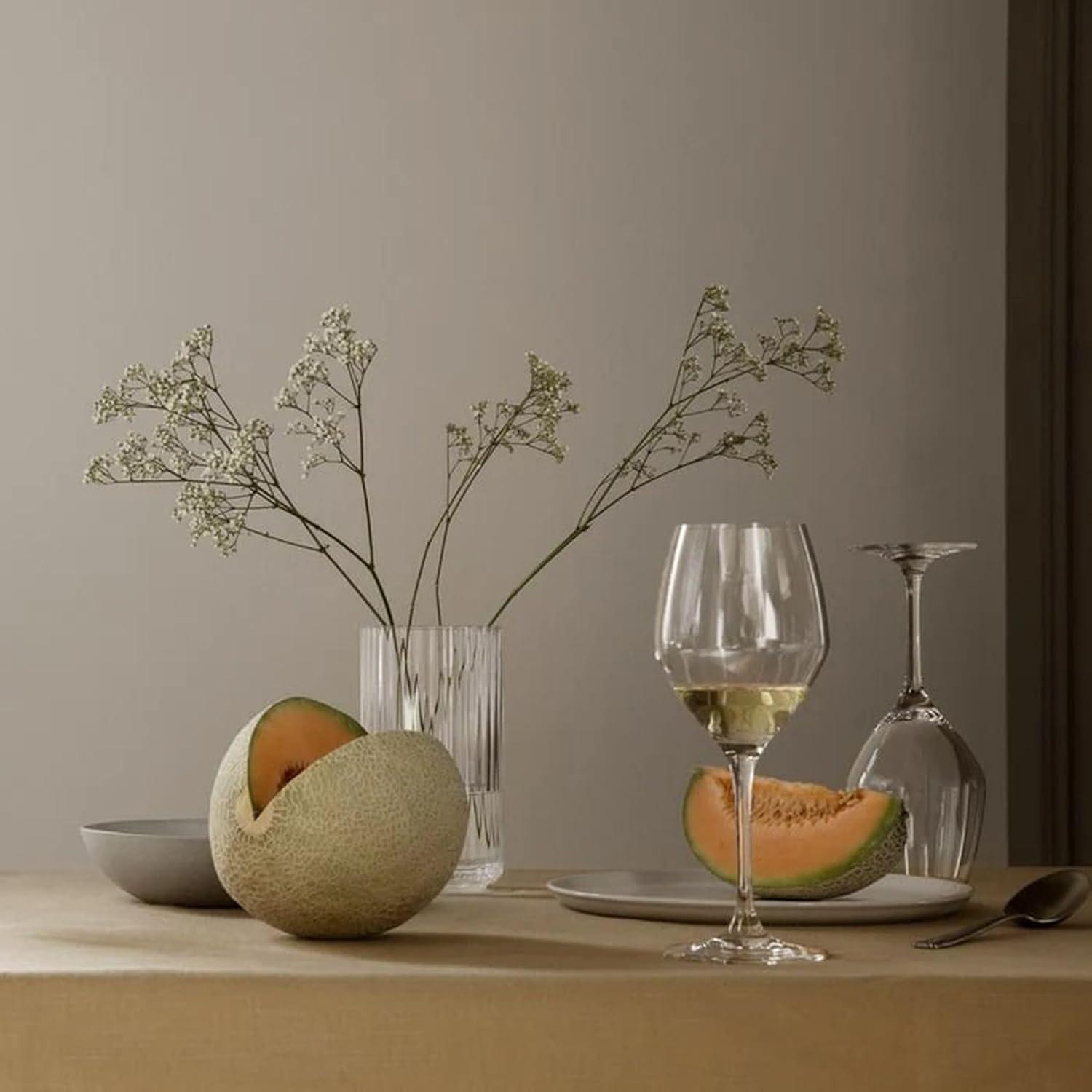 Elegant White Porcelain Fluted Table Vase
