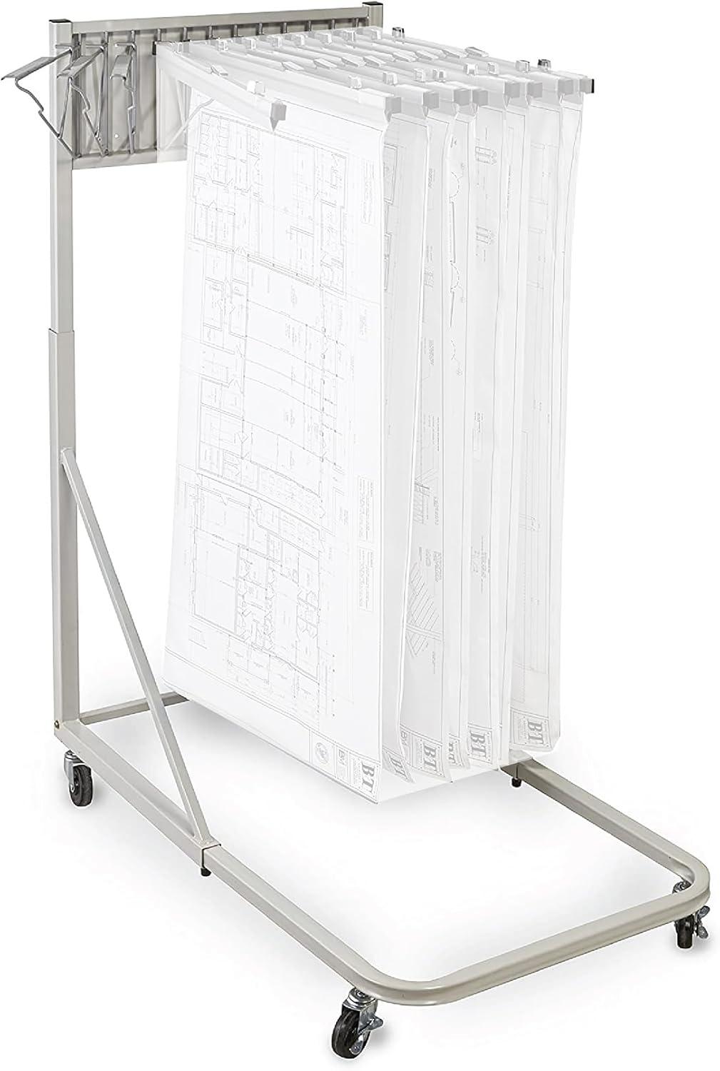 Adjustable Mobile Steel Blueprint and Poster Rack