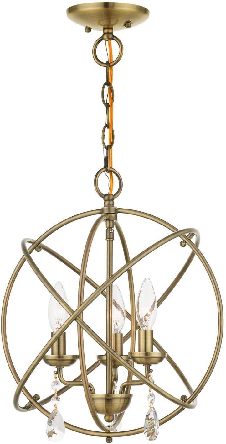 Livex Lighting Aria 3 - Light Chandelier in  Antique Brass