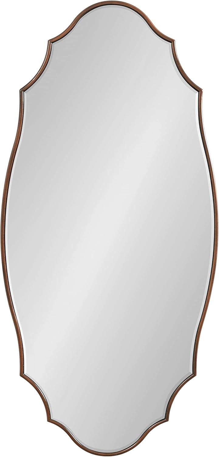 Kate and Laurel Leanna Scalloped Oval Wall Mirror, 20x42, Bronze