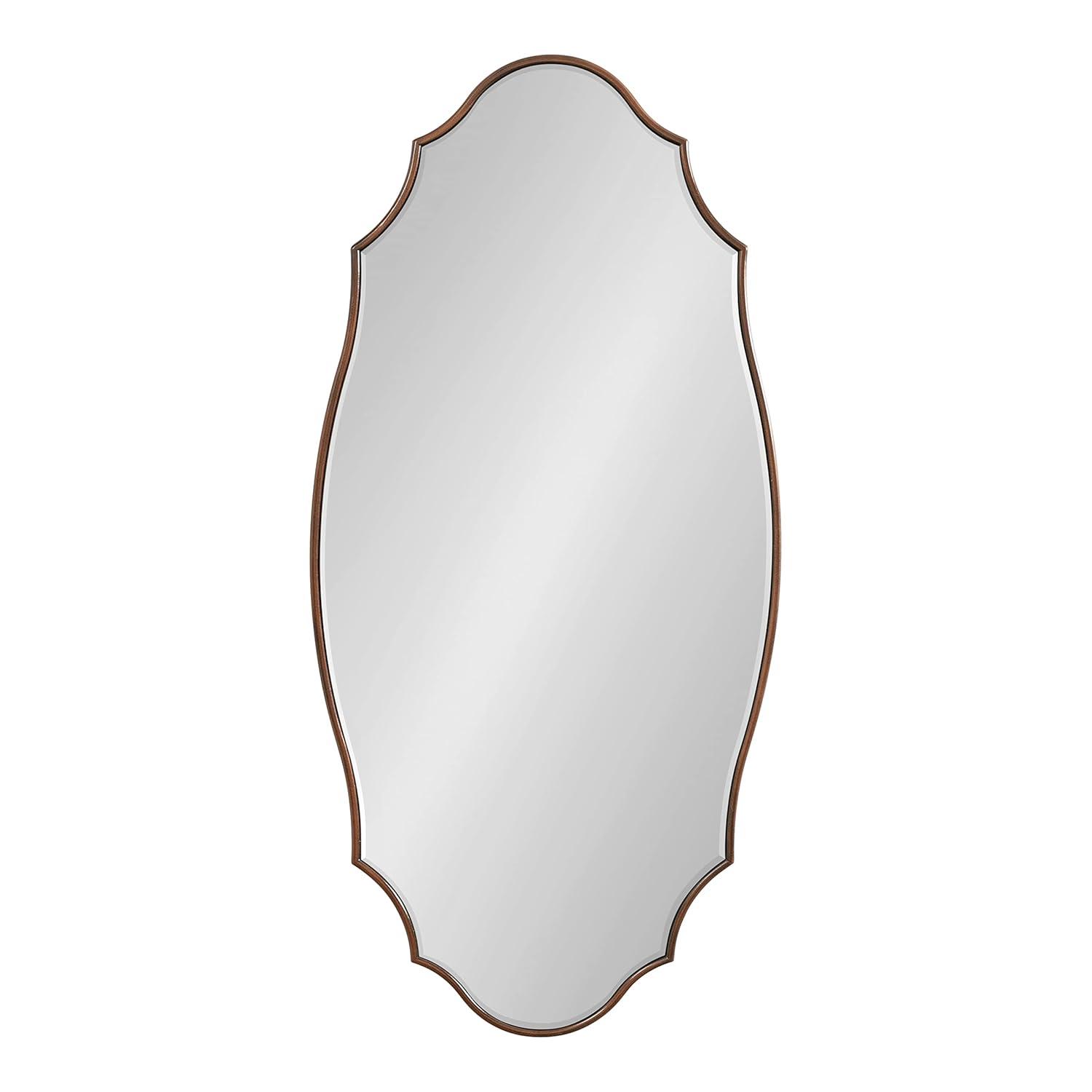 Kate and Laurel Leanna Scalloped Oval Wall Mirror, 20x42, Bronze
