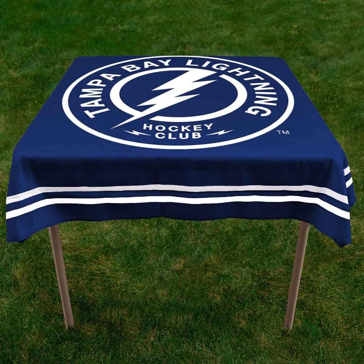 Tampa Bay Lightning Blue Polyester Logo Tablecloth