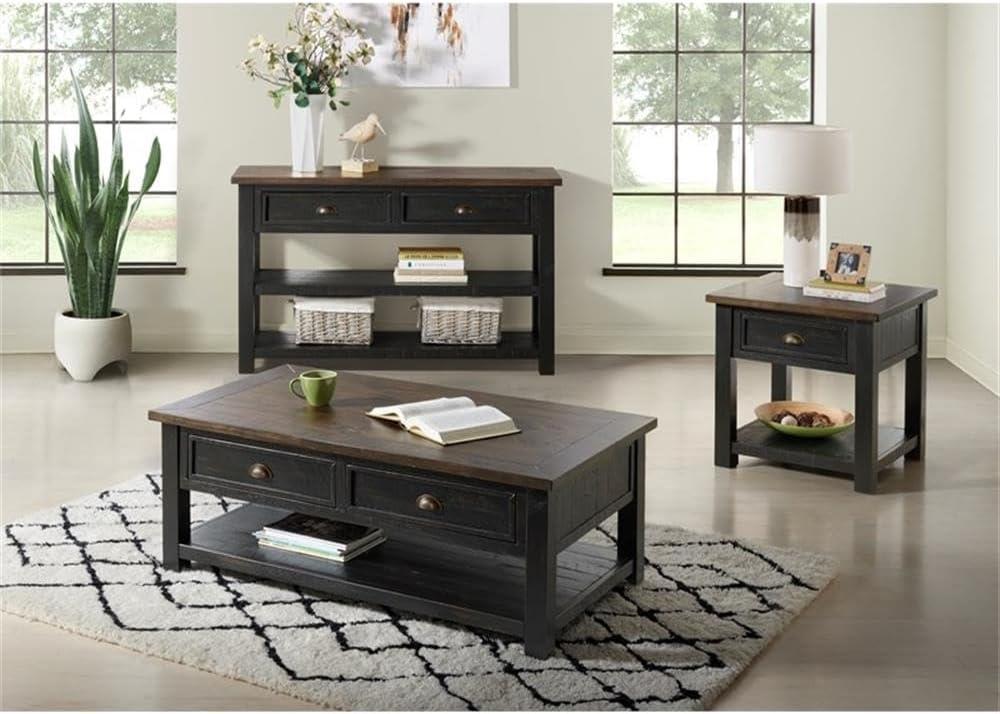 Martin Svensson Home Monterey 50" Coffee Table, Black and Brown