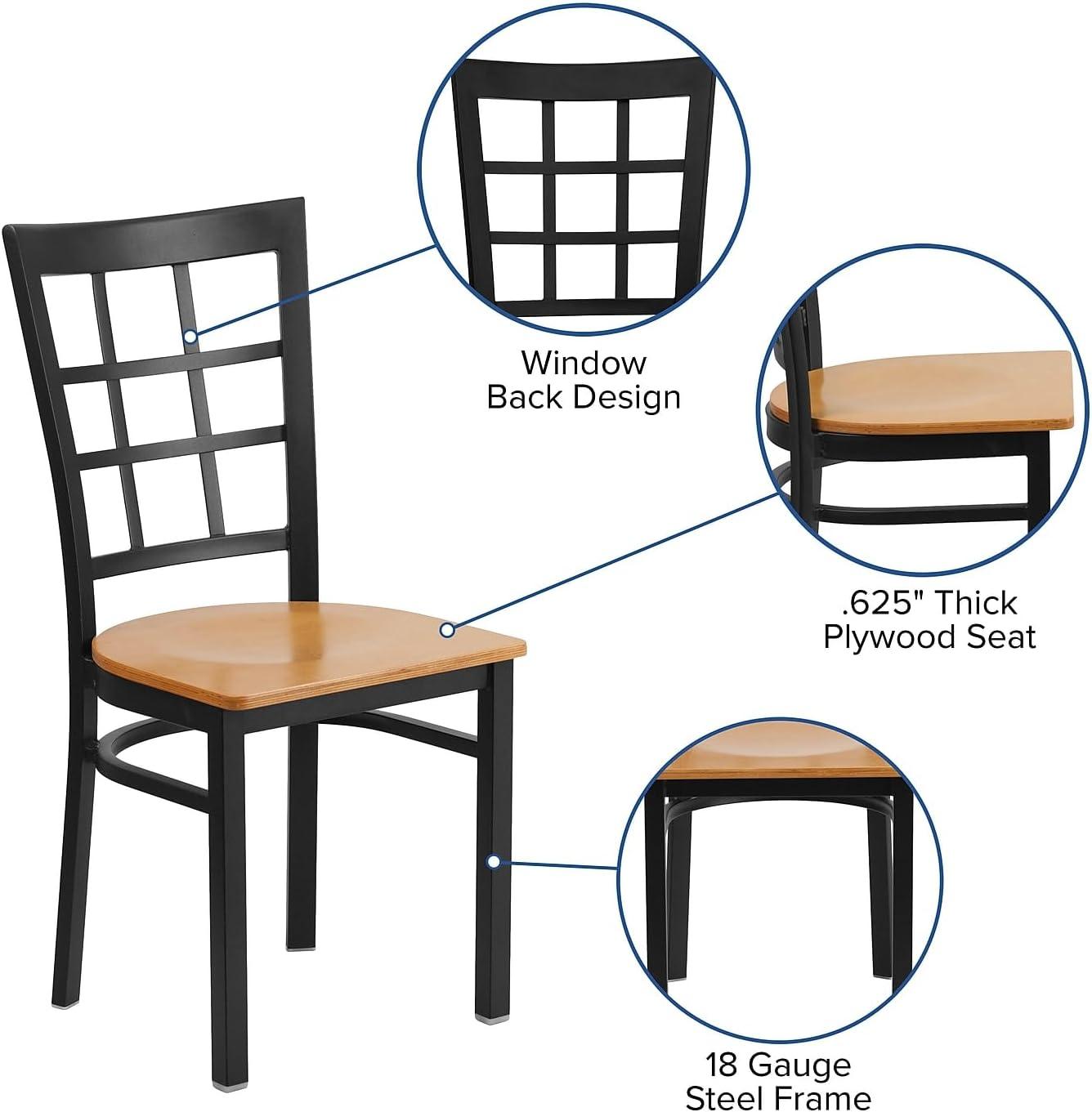 Flash Furniture Black Window Back Metal Restaurant Chair