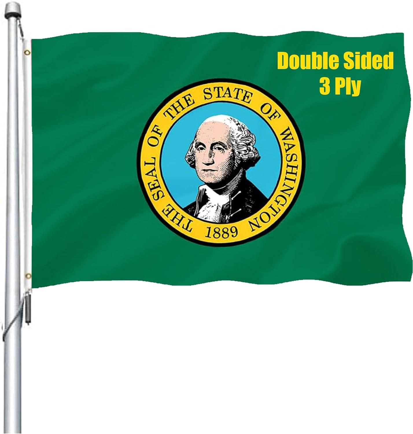 Washington State flag 3 x 5 feet double-sided polyester