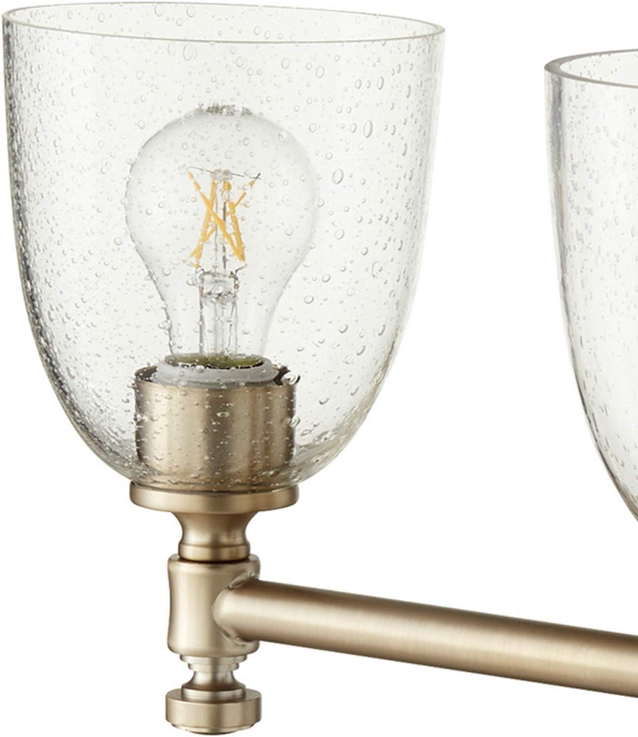 Quorum Lighting Rossington 3-Light Aged Brass Glass Wall Sconce