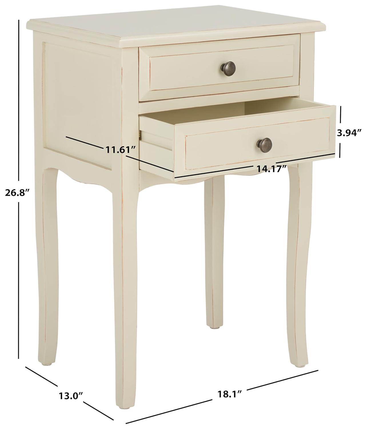 Lori End Table With Storage Drawers - AMH6576E - Barley - Safavieh Couture