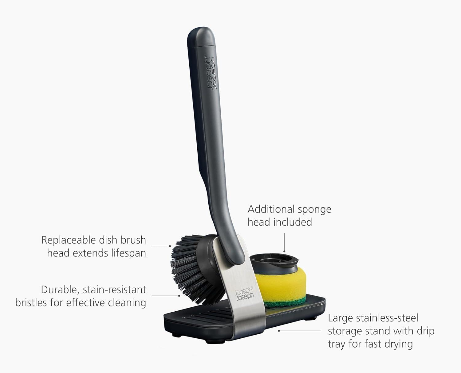 Joseph Joseph Joseph Joseph SinkTech Dish Brush & Sponge Set with Storage Stand