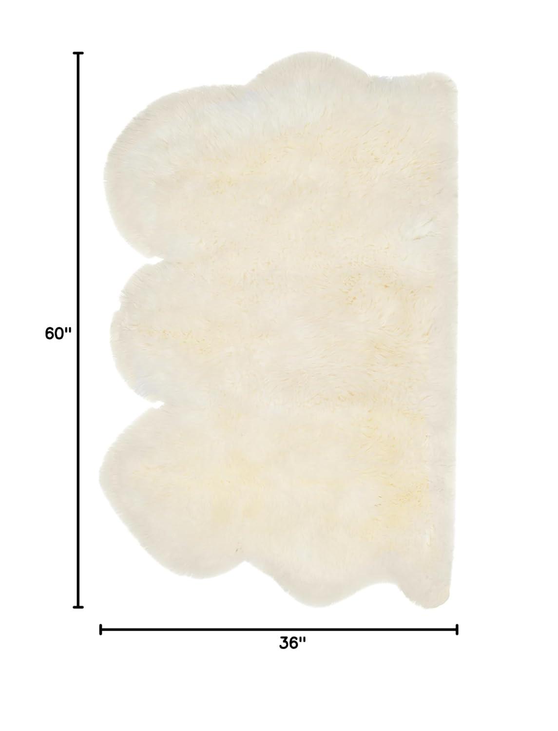 SAFAVIEH Sheep Skin Tiana Sheep Skin Area Rug, White, 3' x 5' Specialty