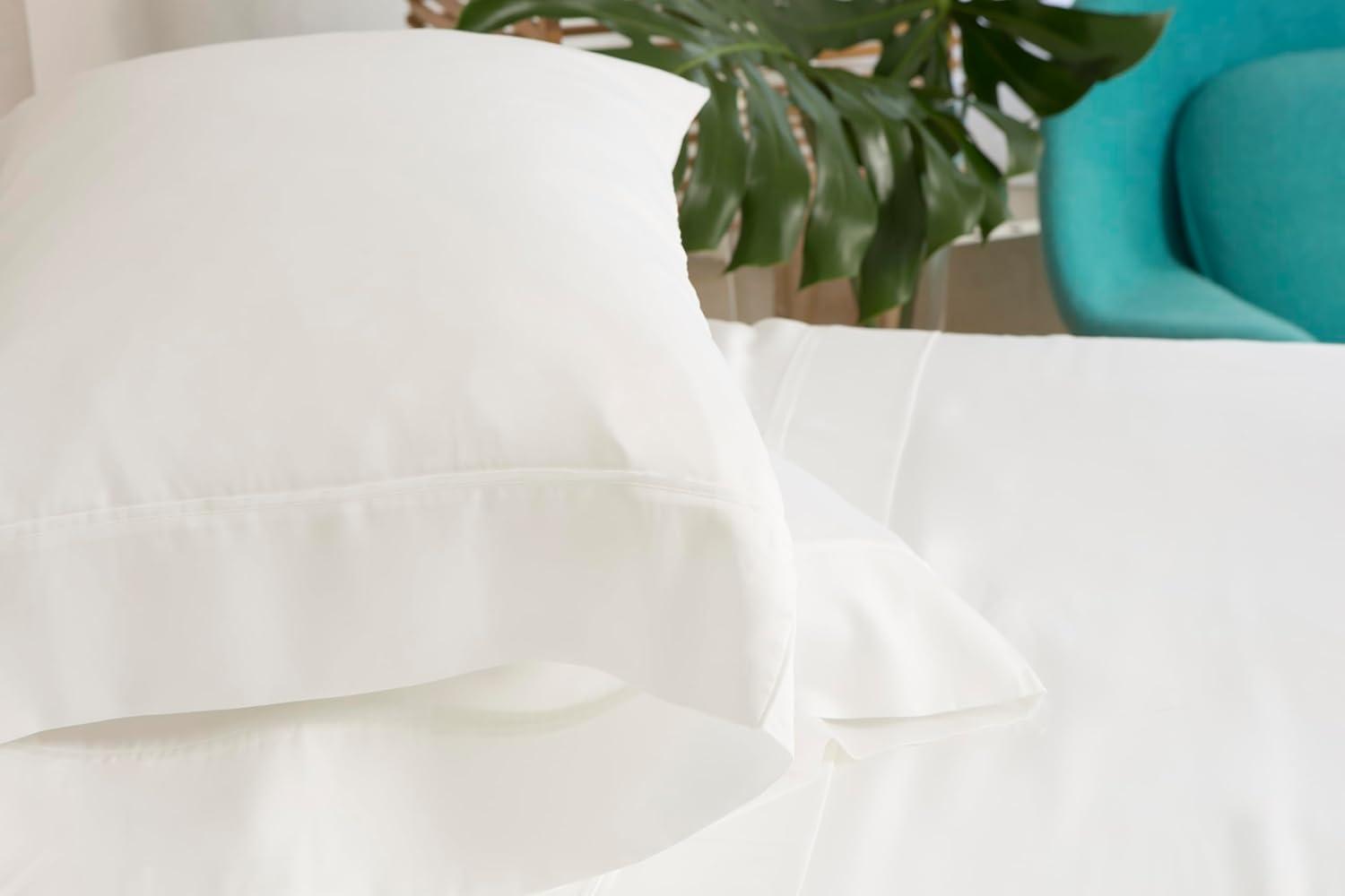 White Hypoallergenic Cotton Polyester Standard Pillowcases