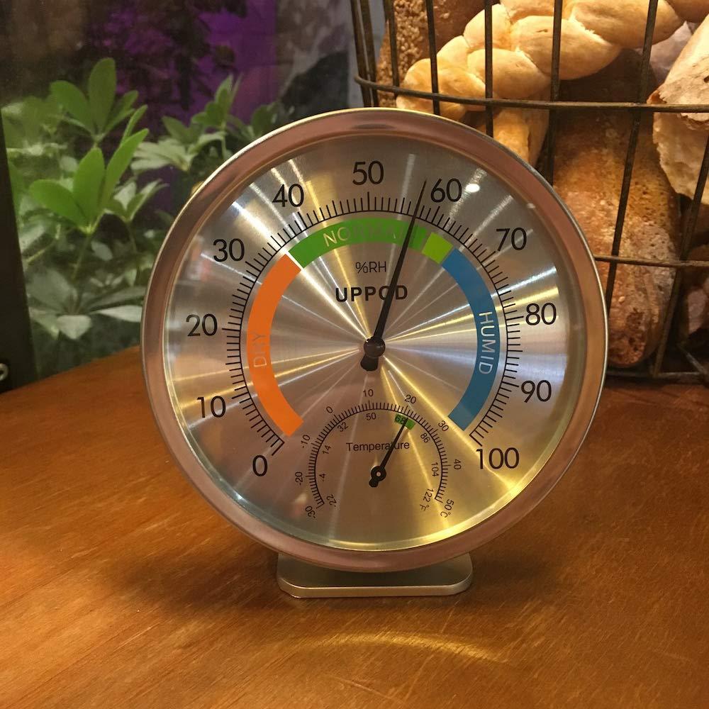 5'' Silver Analog Indoor Outdoor Hygrometer Thermometer