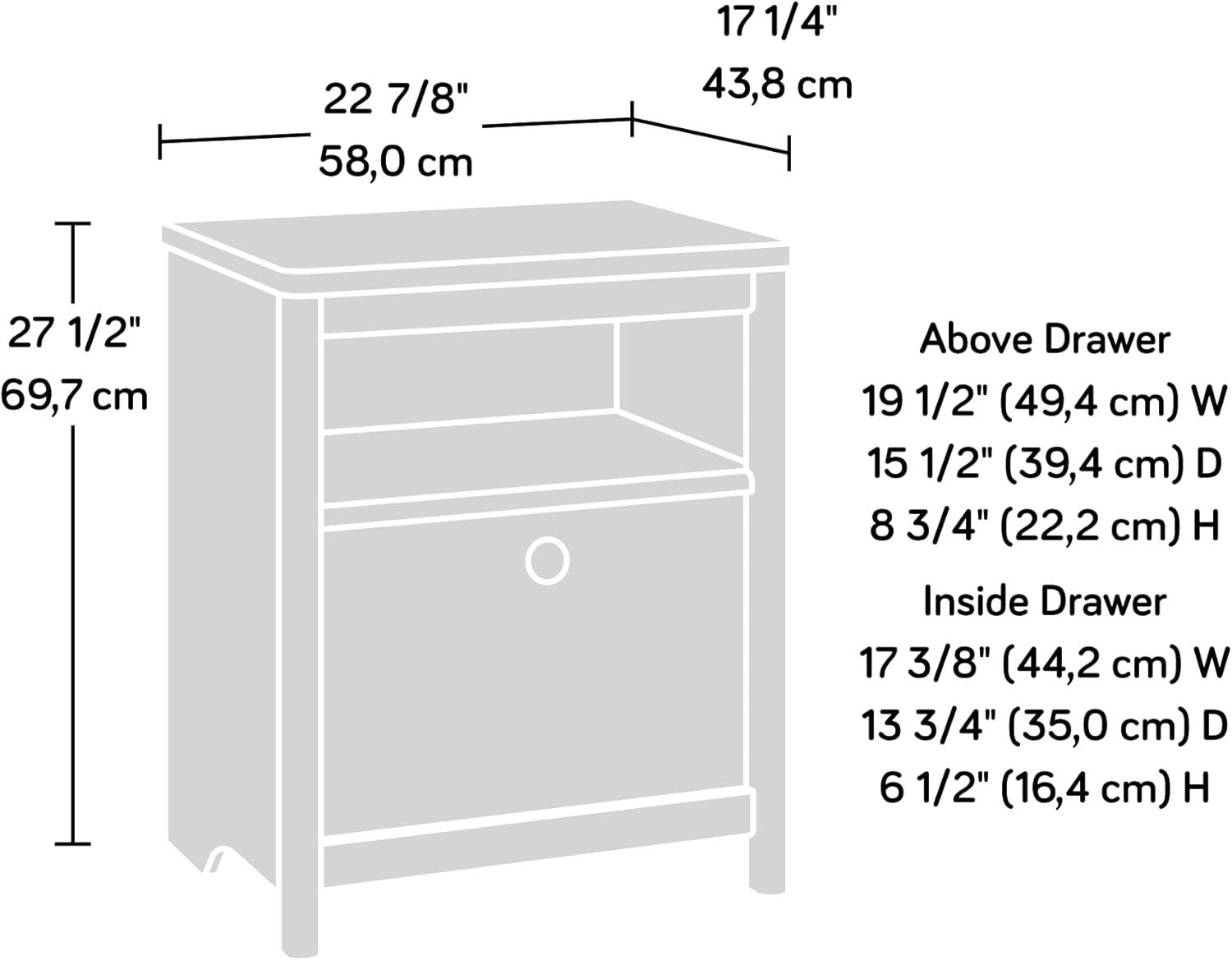 Dover Edge 1 Drawer Nightstand with Shelf - Sauder