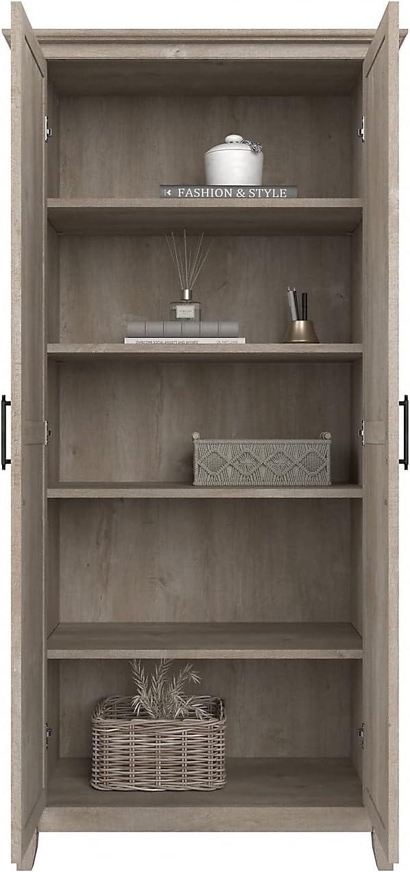 Key West Bathroom Storage Cabinet with Doors in Washed Gray - Engineered Wood