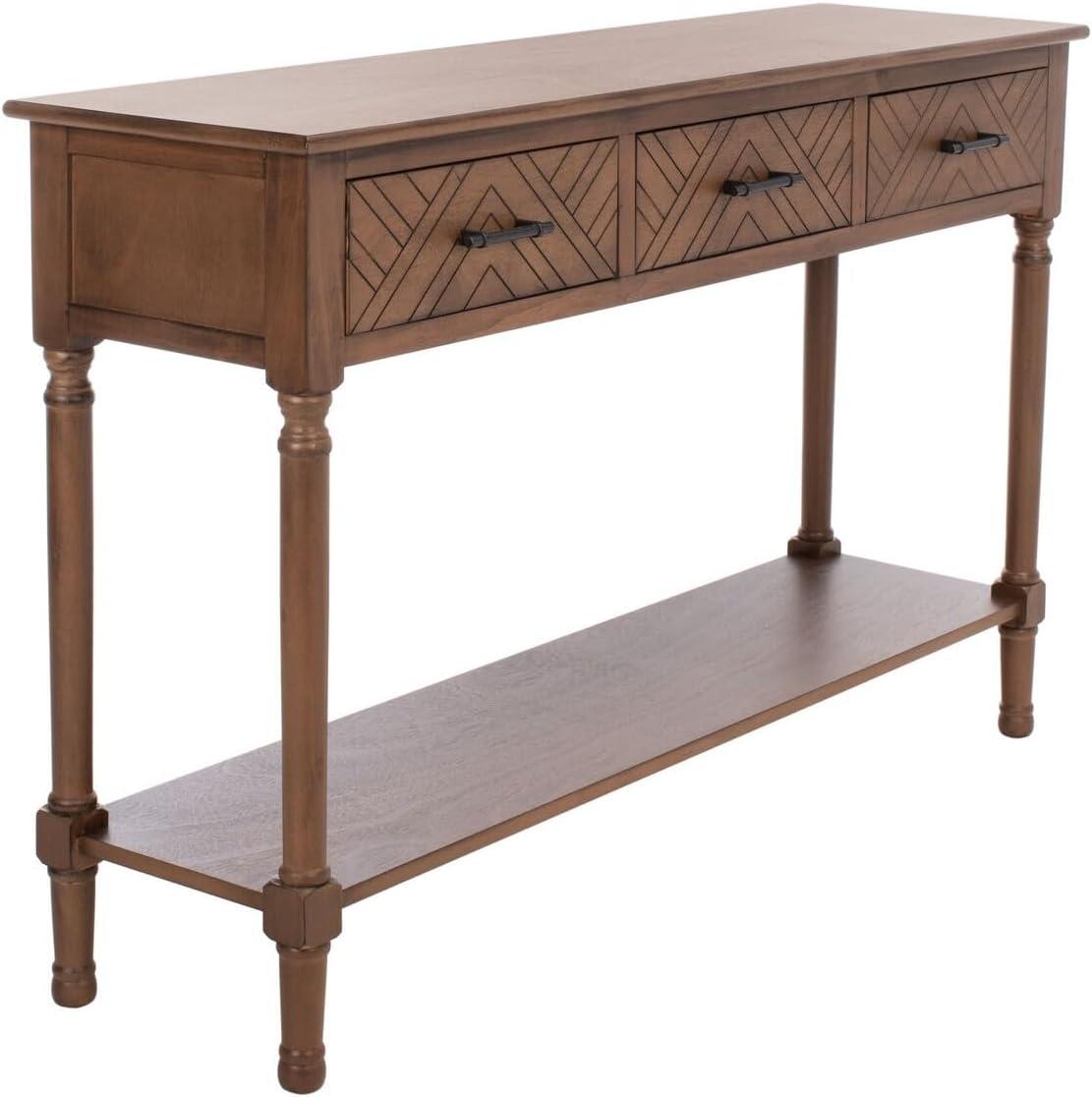 Peyton 3 Drawer Console Table - CNS5705C - Brown - Safavieh