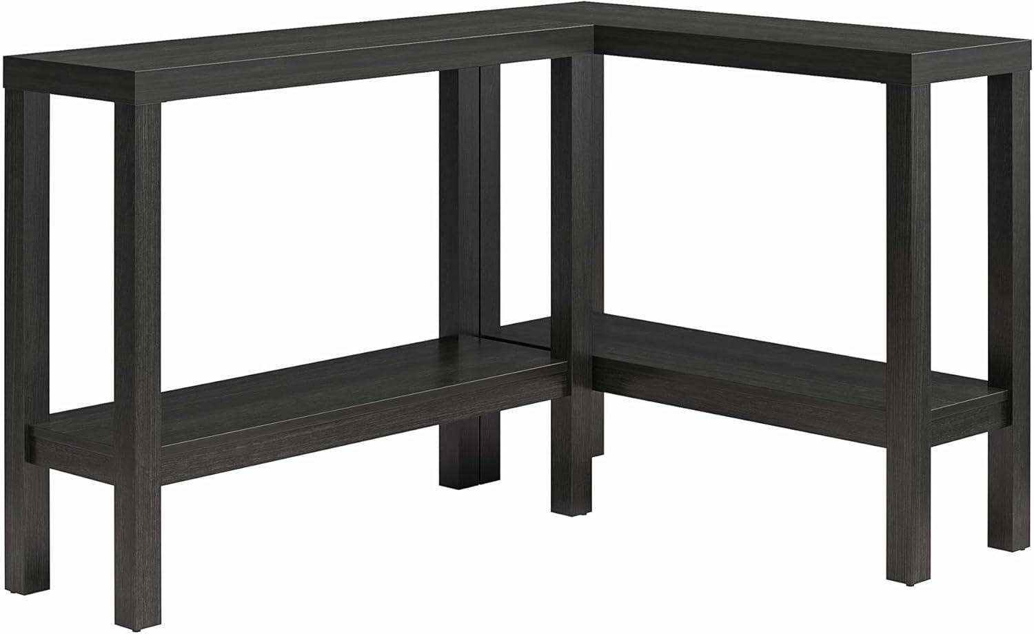 Black MDF Rectangular Sofa Accent Tables with Storage