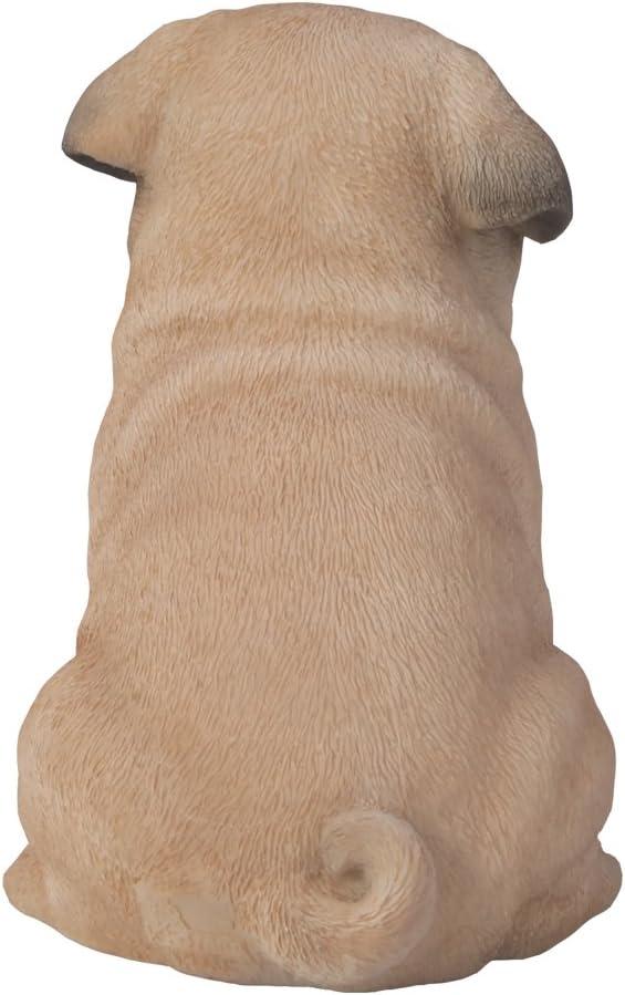 1" Tall Miniature Brown Pug Figurine Realistic Collectibles Resin Dog Statue Hand Painted Polyresin Figure Decor