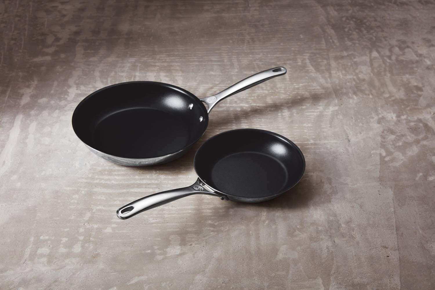 Stainless Steel Nonstick Black 2 Piece Fry Pan Set