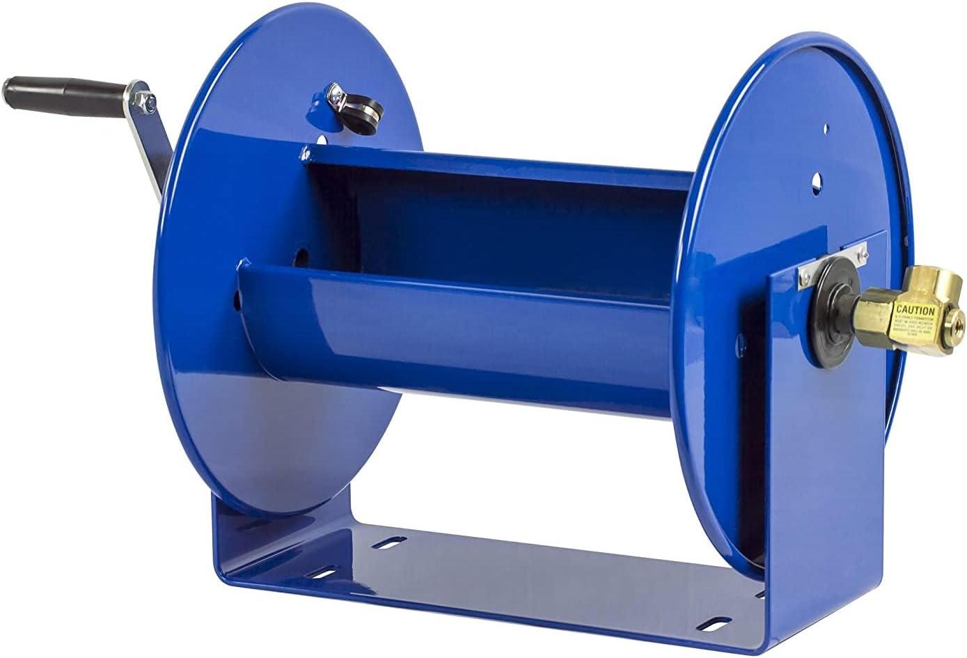 Blue Steel Hand Crank Hose Reel for 3/8'' x 150' Hose