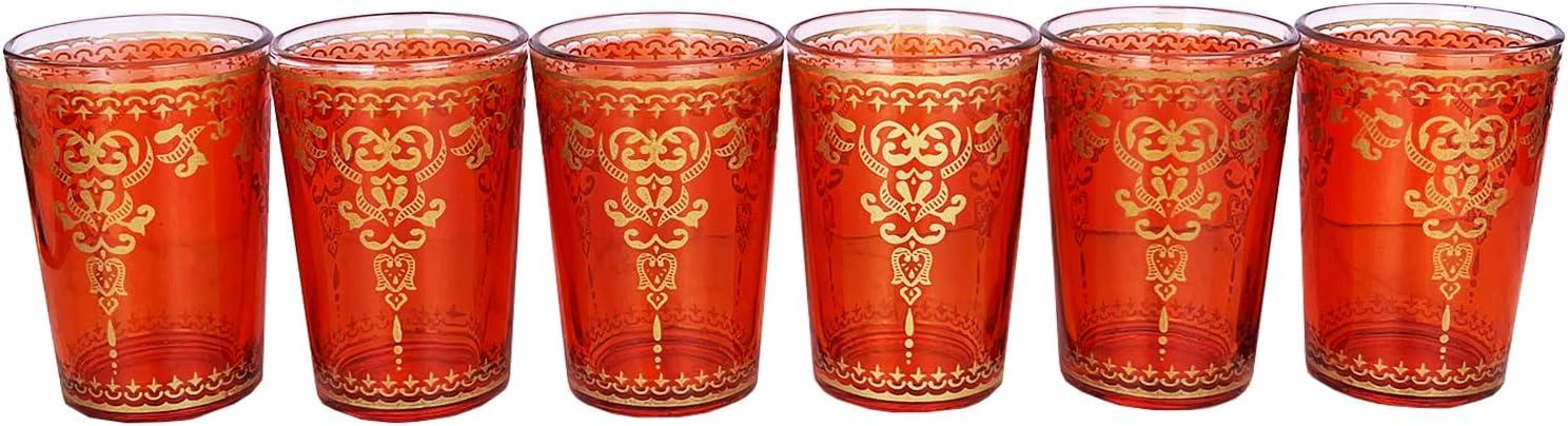 The Wine Savant Moroccan Design Drinking Glasses, Perfect Addition to Home Bar, Unique Style & Decor - 6 pk