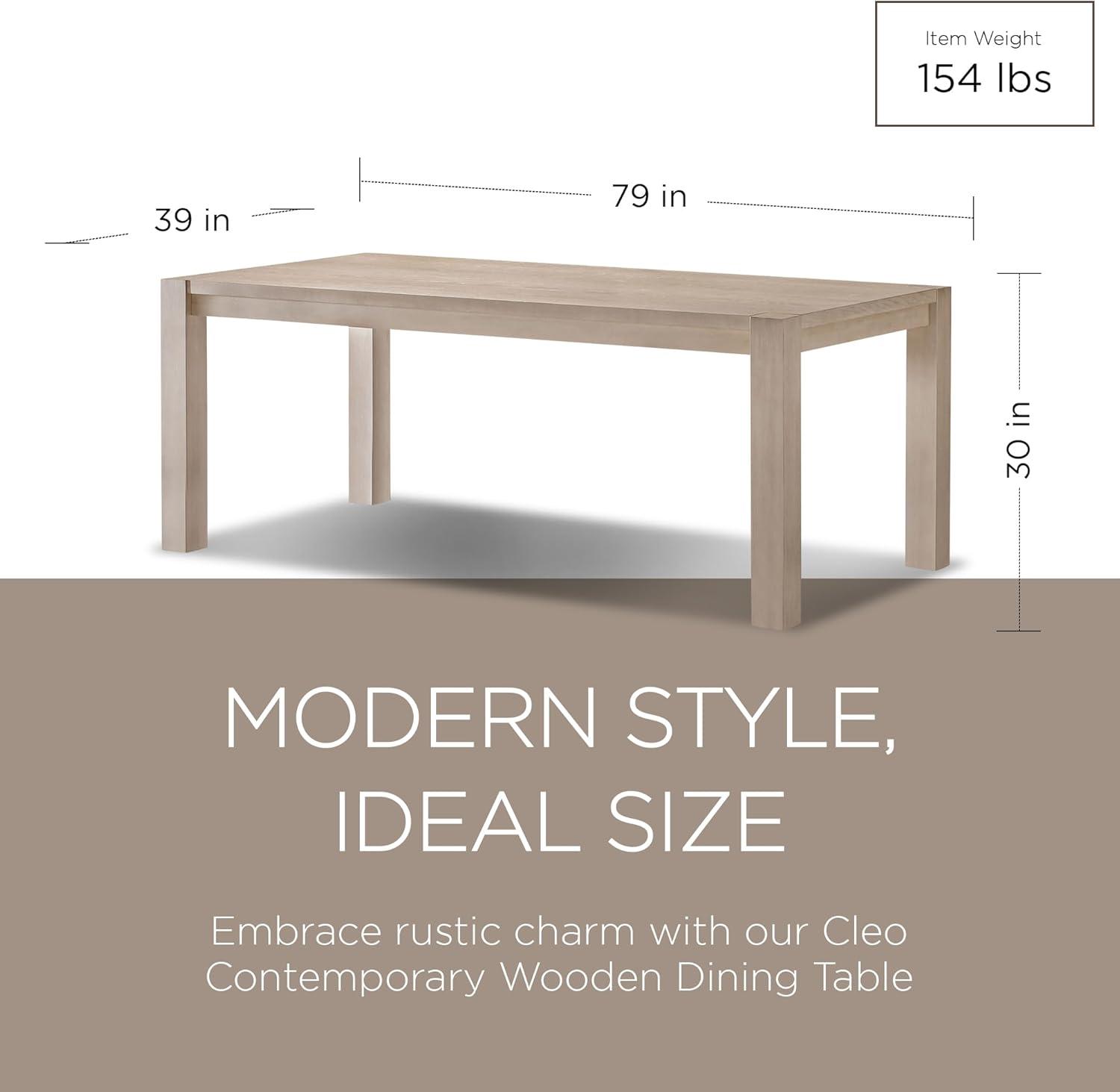 Maven Lane Cleo Contemporary Wooden Dining Table in Refined White Finish