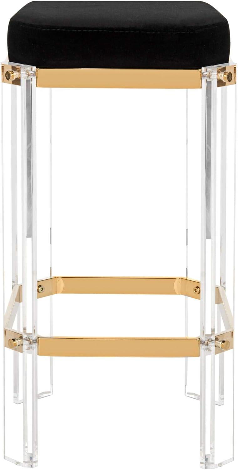 Cicely Acrylic Bar Stool - Gold/Black - Safavieh