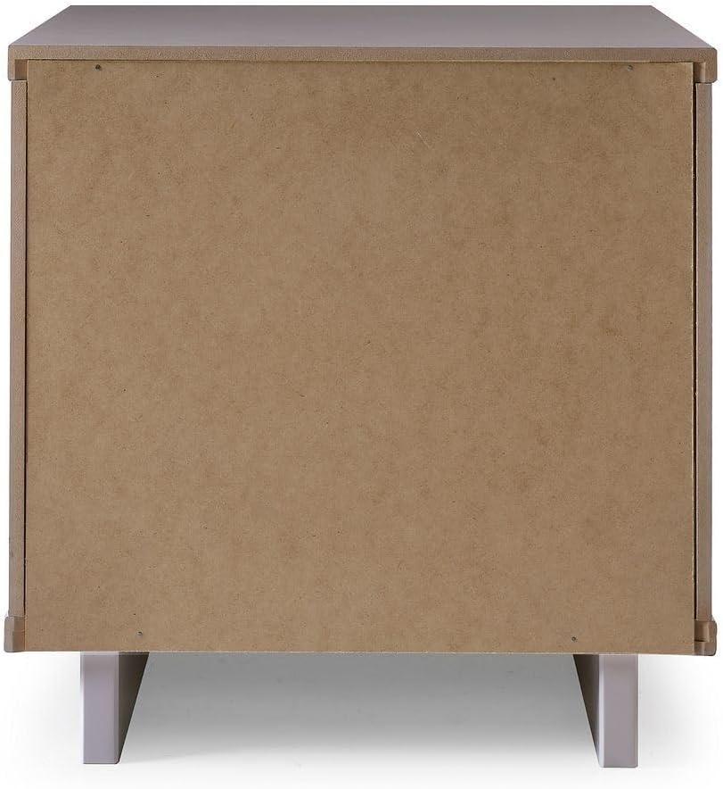 Granville Modern 2 Drawer Nightstand Light Gray - Manhattan Comfort: Soft Close, UV Finish, Metal Handles