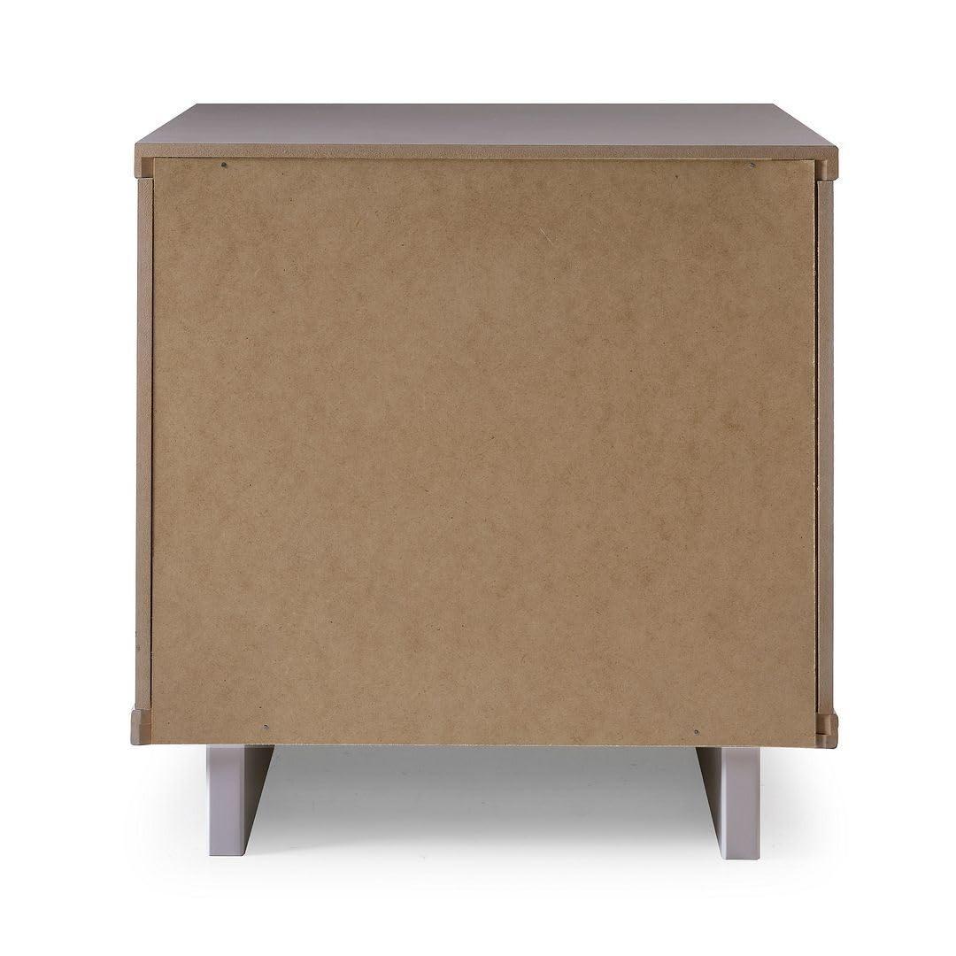 Granville Modern 2 Drawer Nightstand Light Gray - Manhattan Comfort: Soft Close, UV Finish, Metal Handles