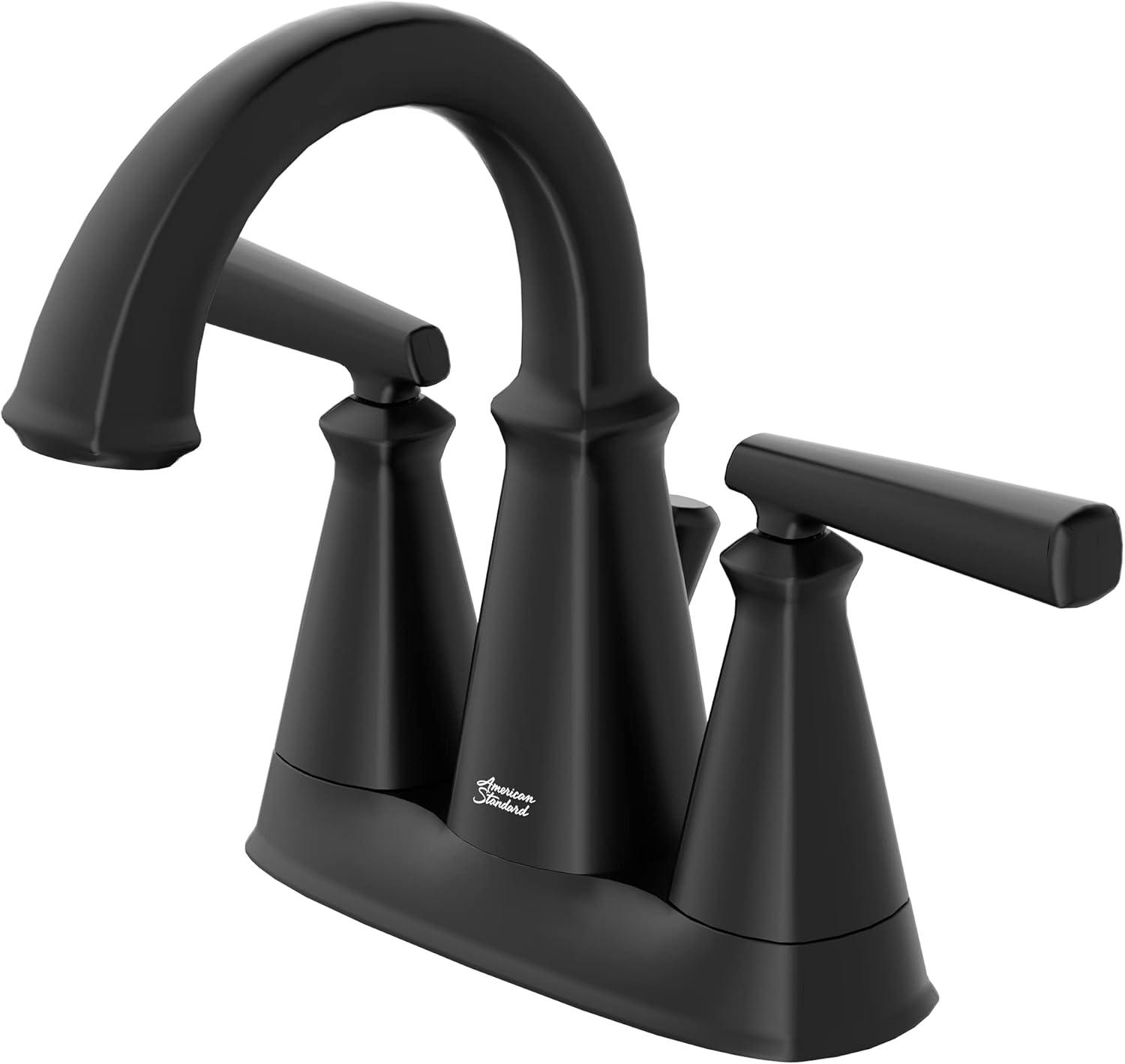 Edgemere Matte Black Brass 4-Inch Centerset 2-Handle Bathroom Faucet