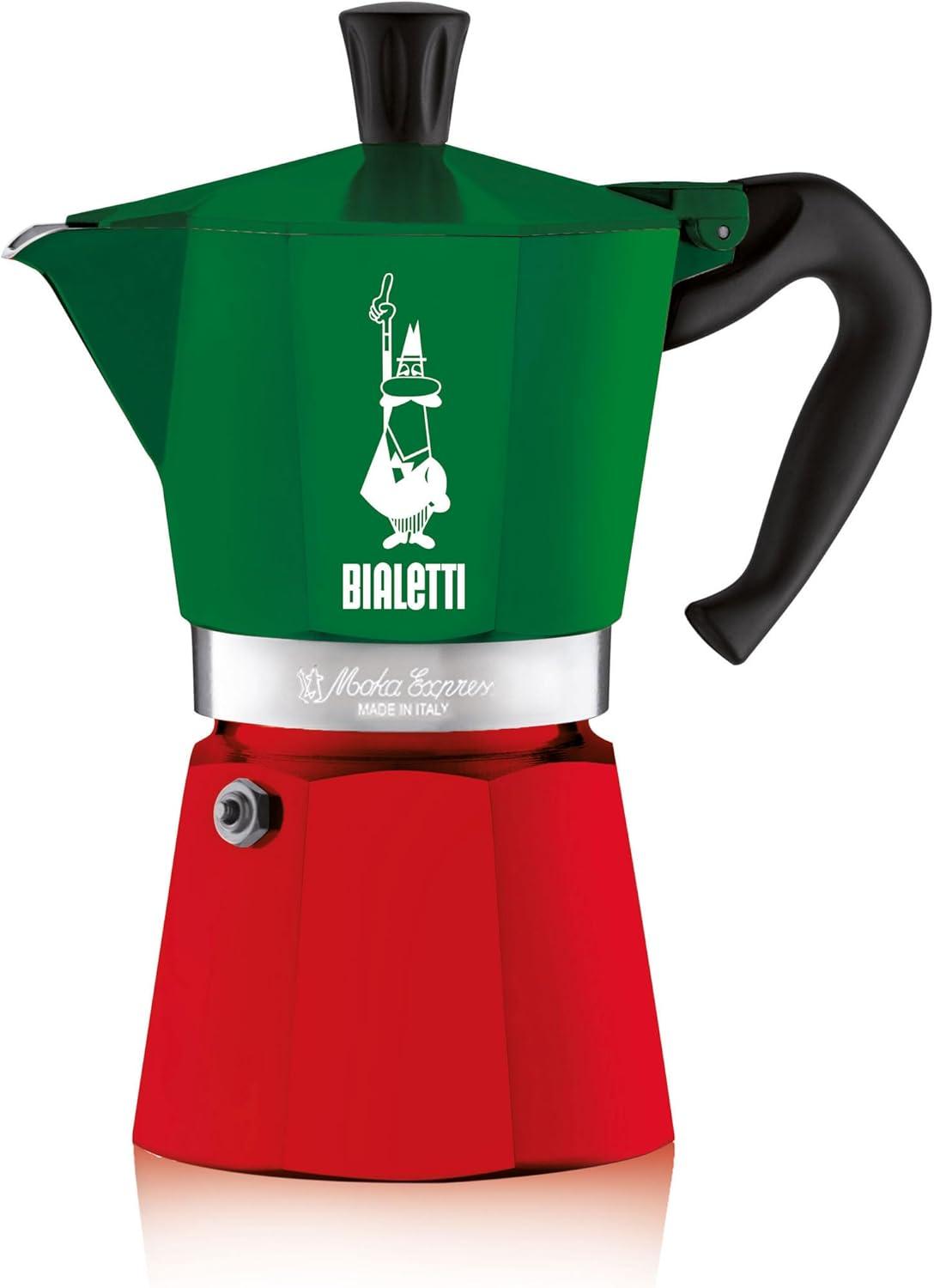 Bialetti Italia Collection Tricolore Aluminum 6-Cup Moka Pot