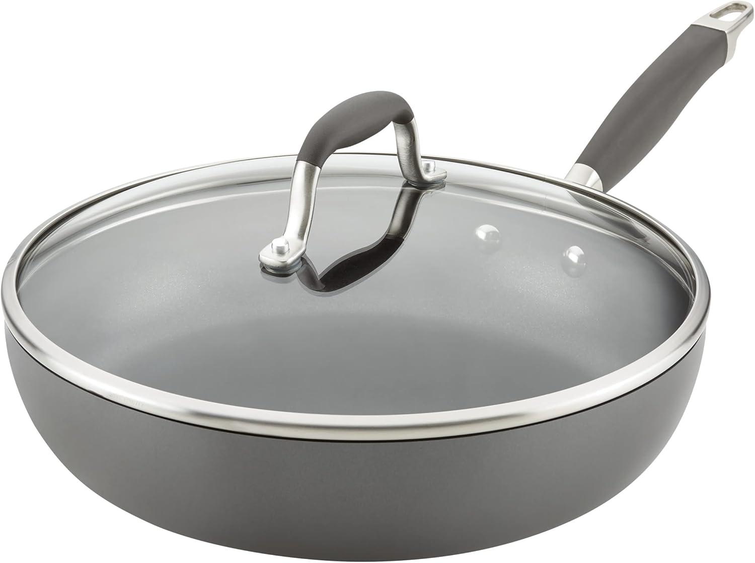 Anolon Anolon Advanced Home Hard Anodized Nonstick Deep Frying Pan / Skillet with Lid, 12 Inch