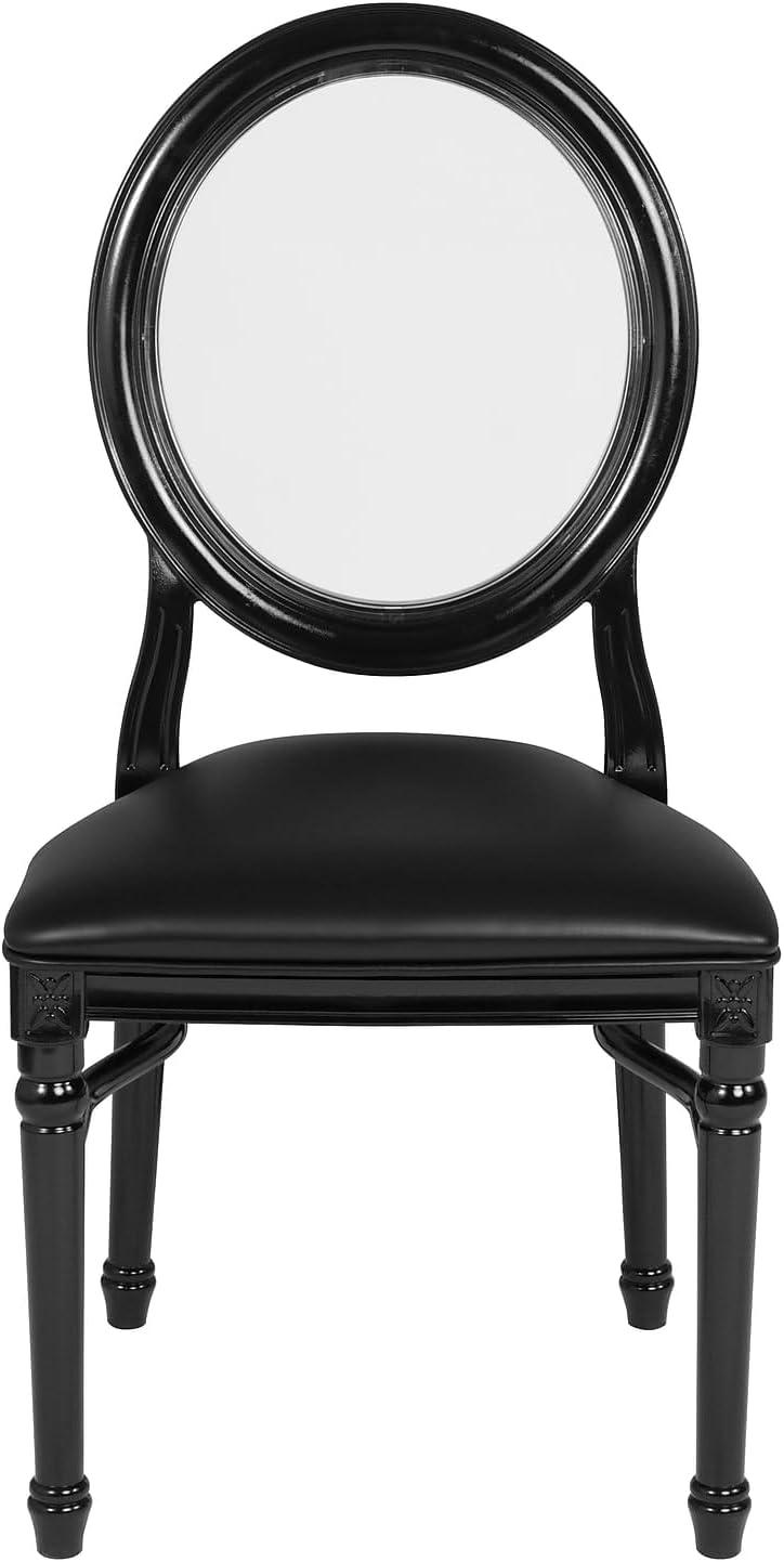 Flash Furniture 2 Pack HERCULES Series 900 lb. Capacity King Louis Chair with Tufted Back, Black Vinyl Seat and Black Frame