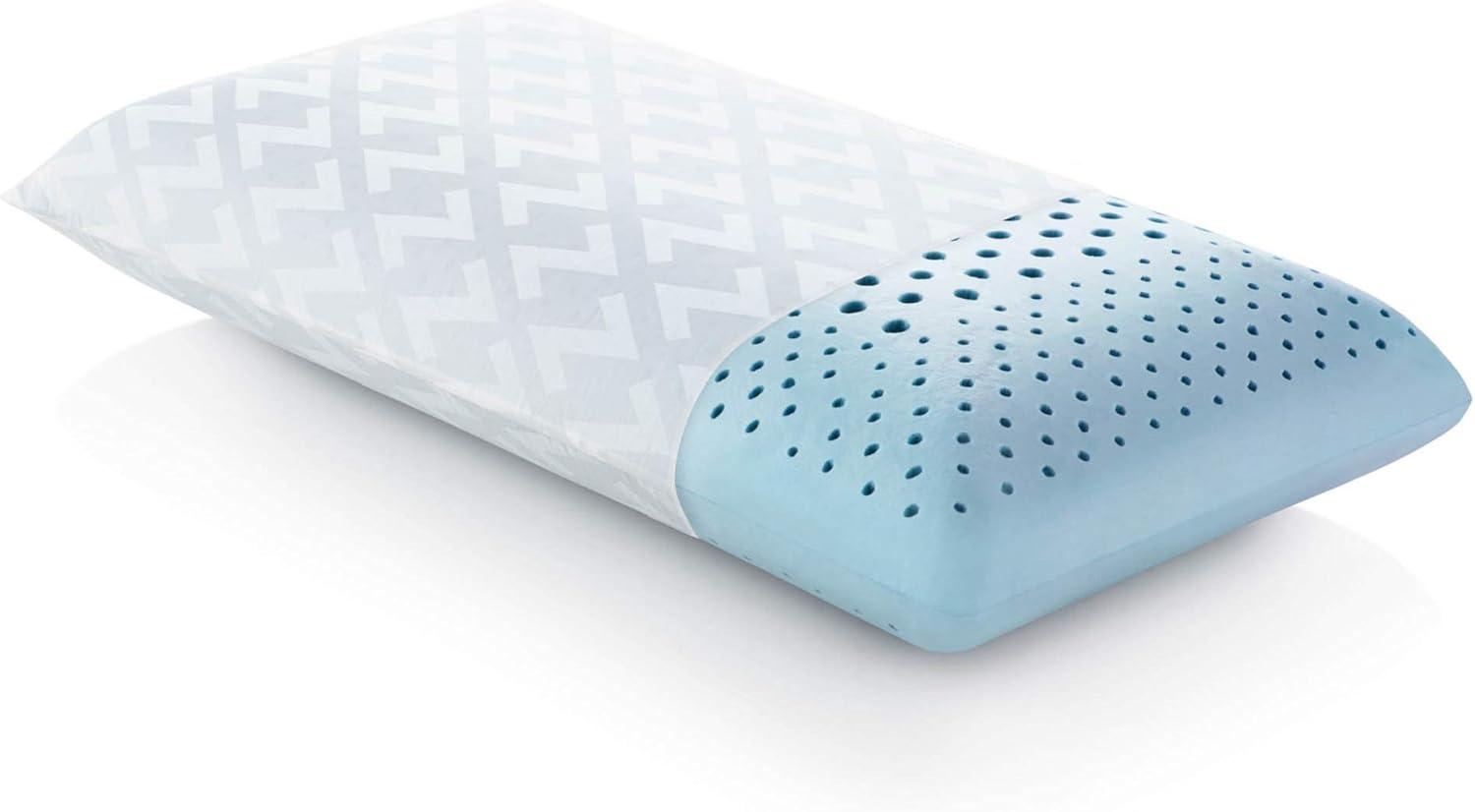 King Size Blue Gel Memory Foam Pillow with Breathable Cover