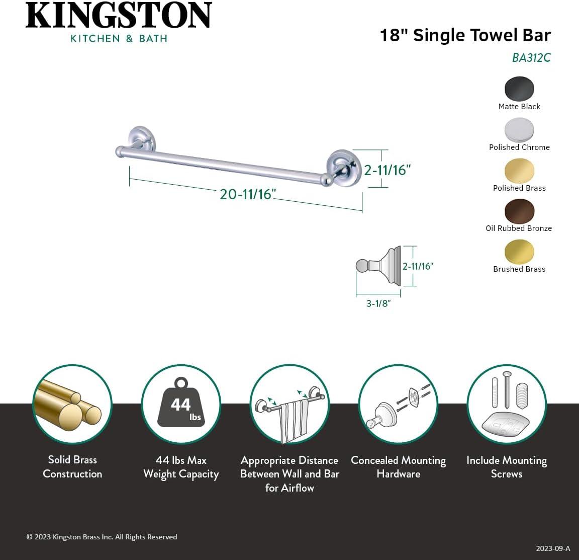 Kingston Brass Classic 18-Inch Towel Bar