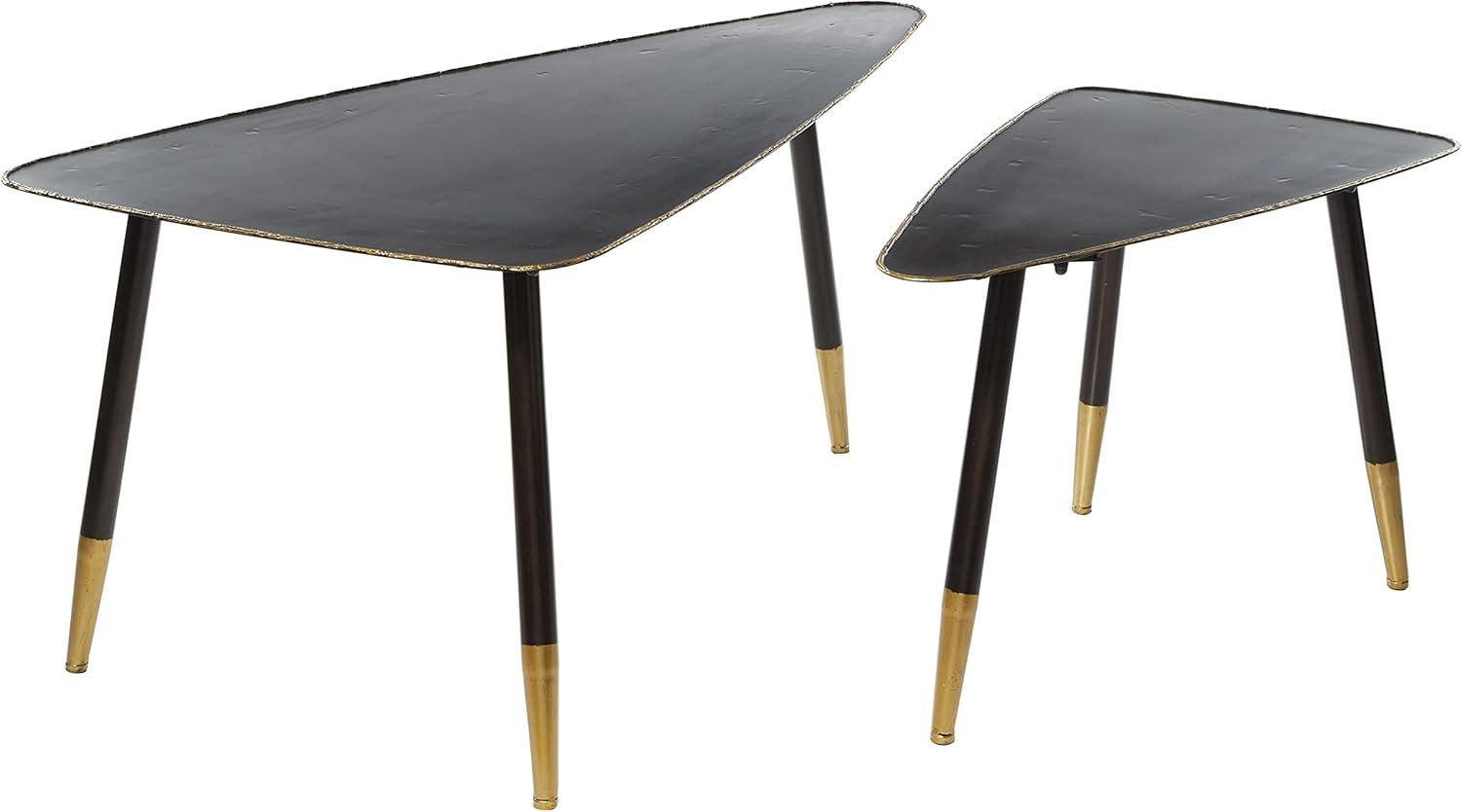 Mid-Century Side Table Black - Olivia & May: Industrial Style, Iron Frame, Metal Top, Indoor Use, 100 lbs Capacity