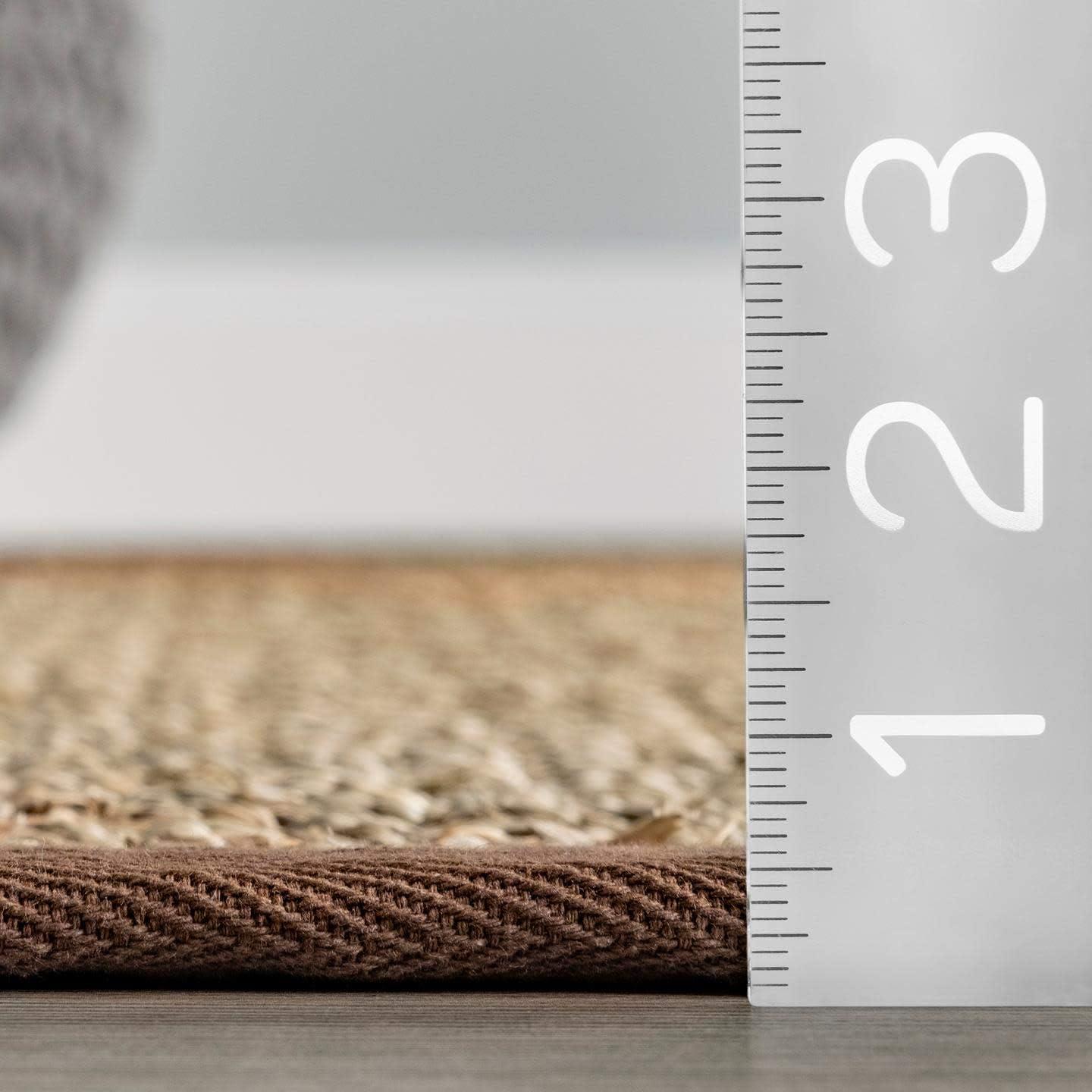 Elijah Seagrass with Border Brown 5 ft. x 8 ft. Area Rug