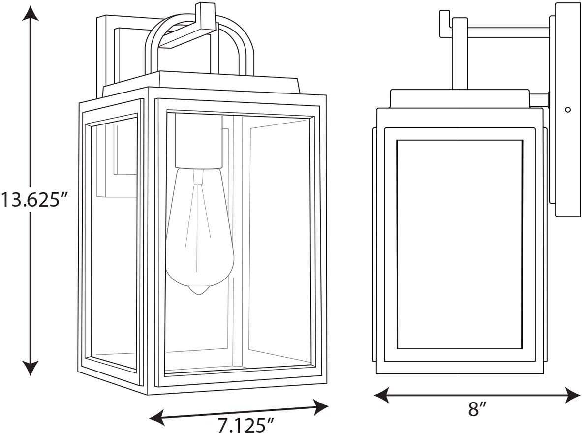 Progress Lighting Grandbury 1-Light Outdoor Hanging Lantern in Black, Clear Glass, DURASHIELD, Wet Rated, Farmhouse Style