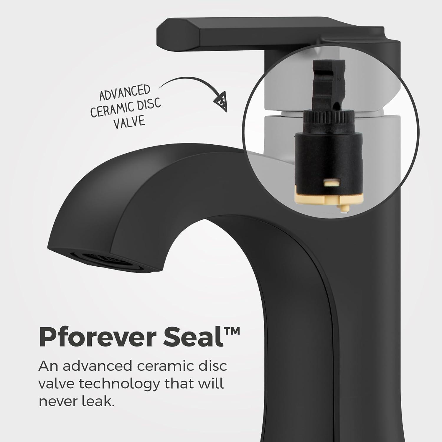 Vaneri Matte Black Single Handle Bathroom Faucet