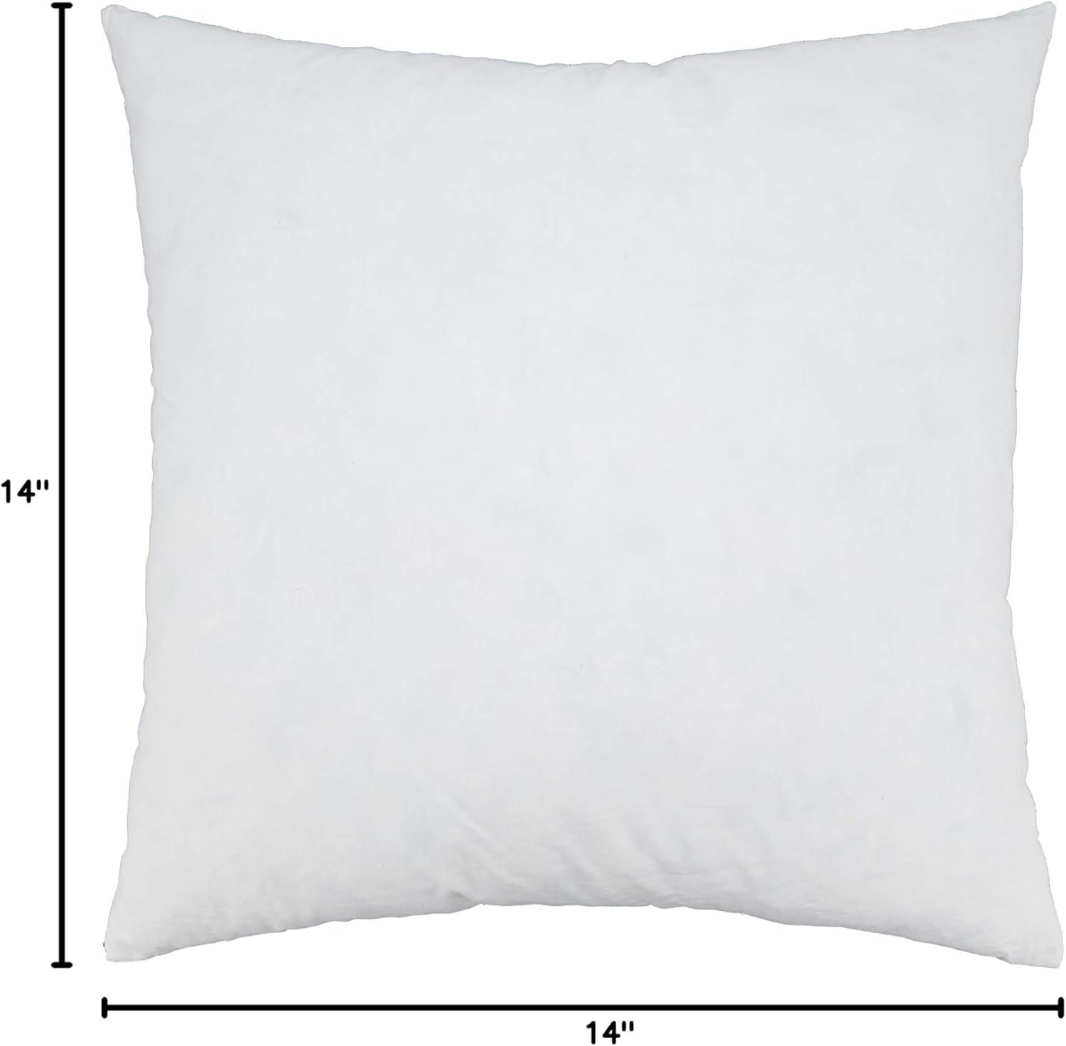 SARO  14 x 14 in. Duck Feather Pillow Insert  White