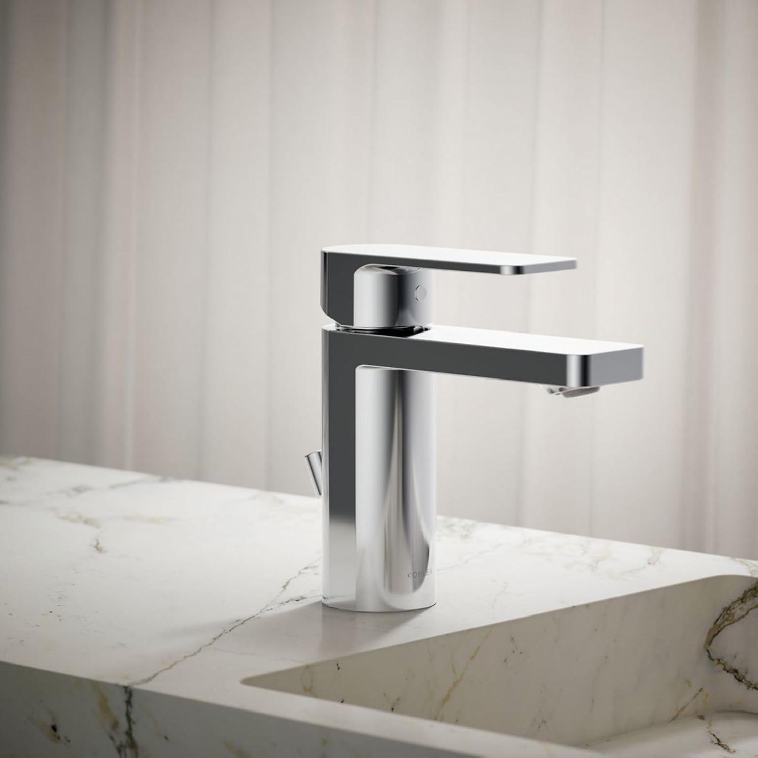 Parallel Single Hole Bathroom Faucet with Drain Assembly