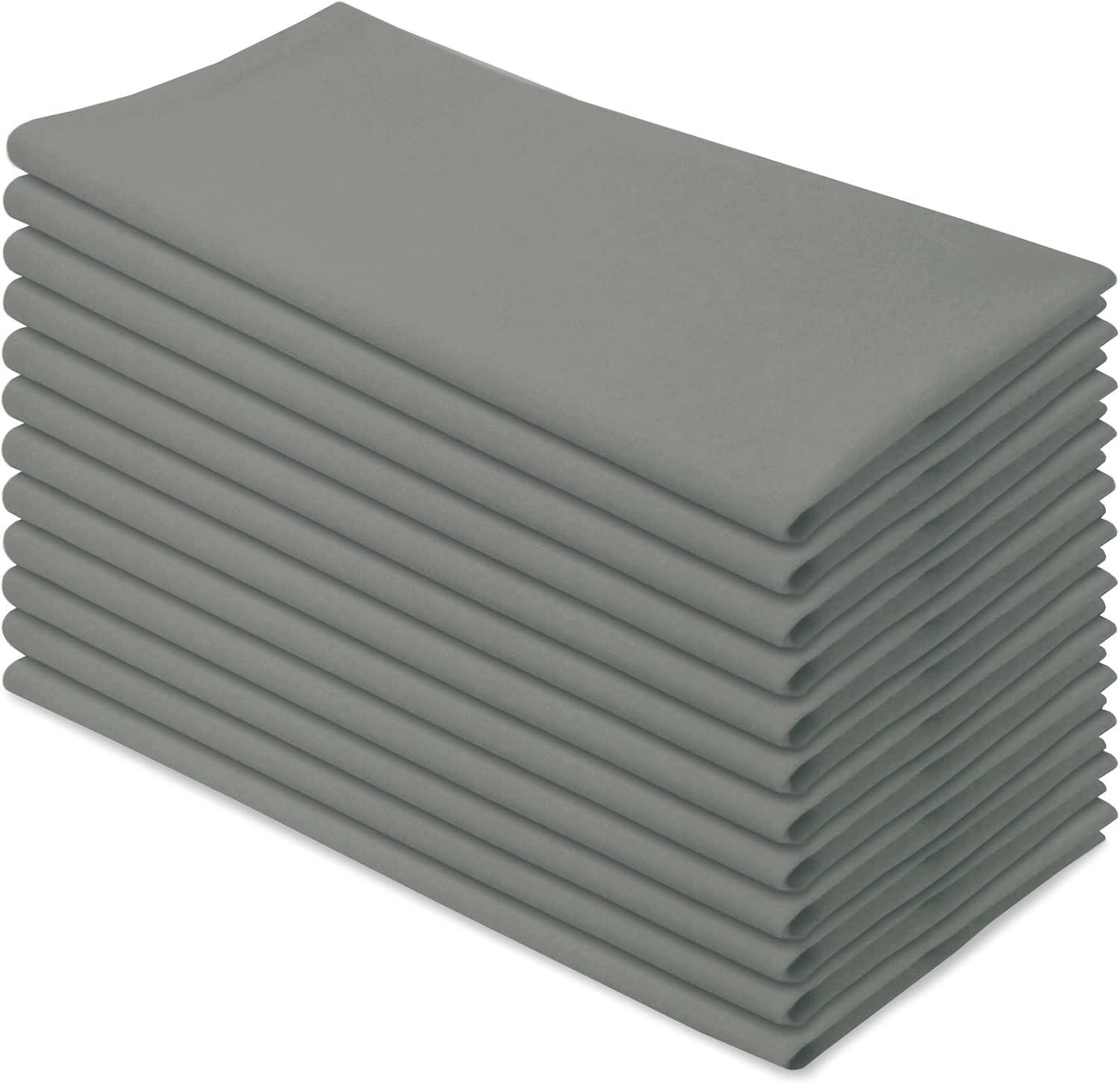 Steel Grey Oversized Cotton Dinner Napkins Set of 12