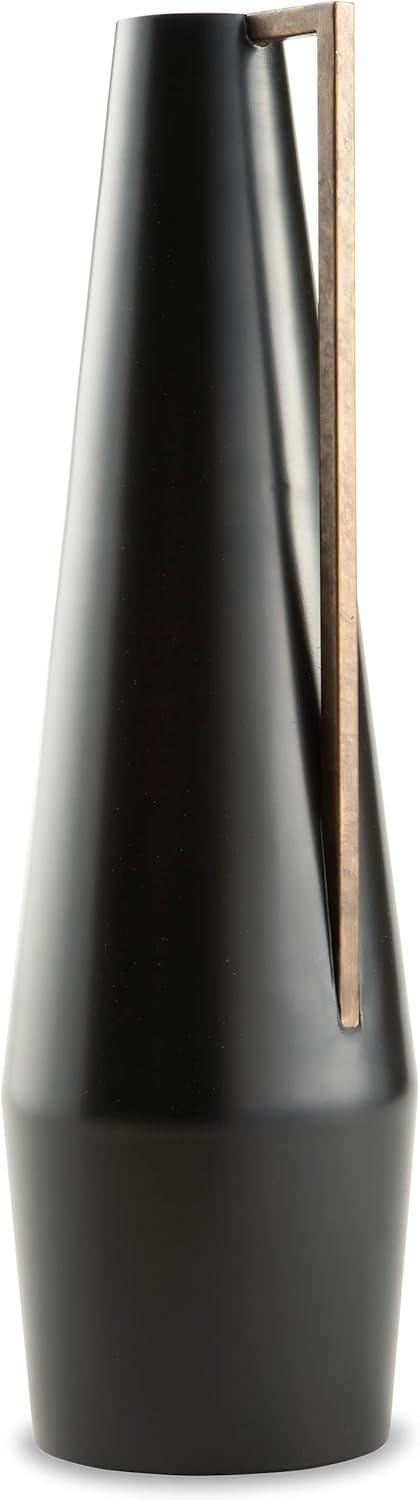 Signature Design by Ashley Contemporary Pouderbell Vase  Black/Gold Finish