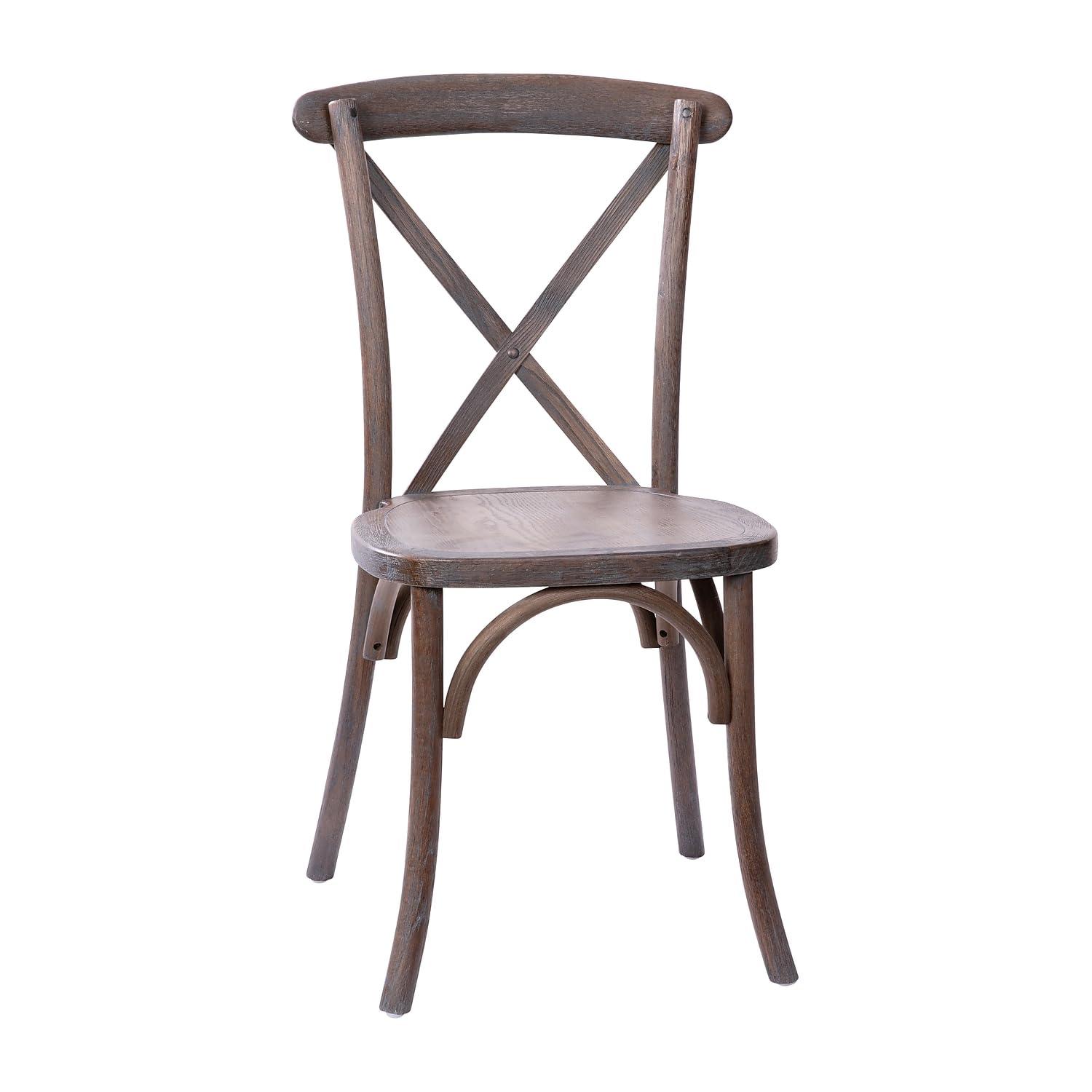 Flash Furniture Advantage Driftwood X-Back Chair